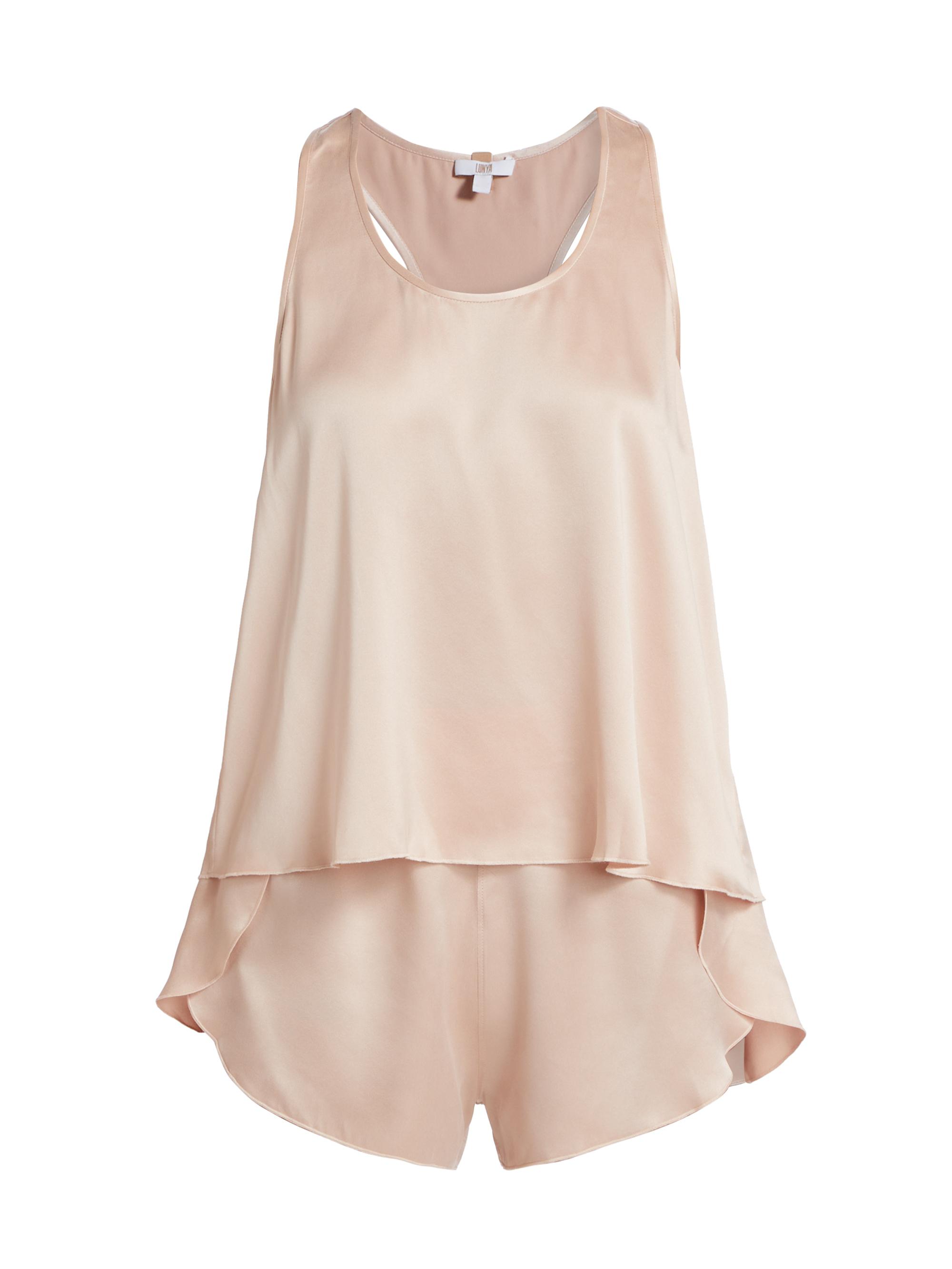 Lunya Women's Washable Silk Tulip-Back Pajama Set - Delicate Pink