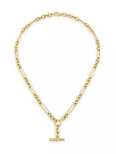 14K Yellow Gold Mixed-Link Lariat Necklace