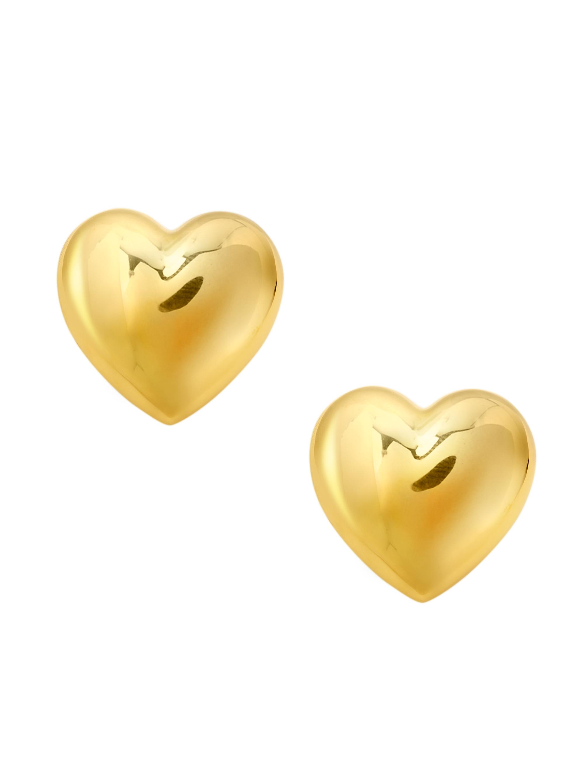 Saks Fifth Avenue Collection Women's 14K Yellow Gold Puffy Heart Stud Earrings - Gold
