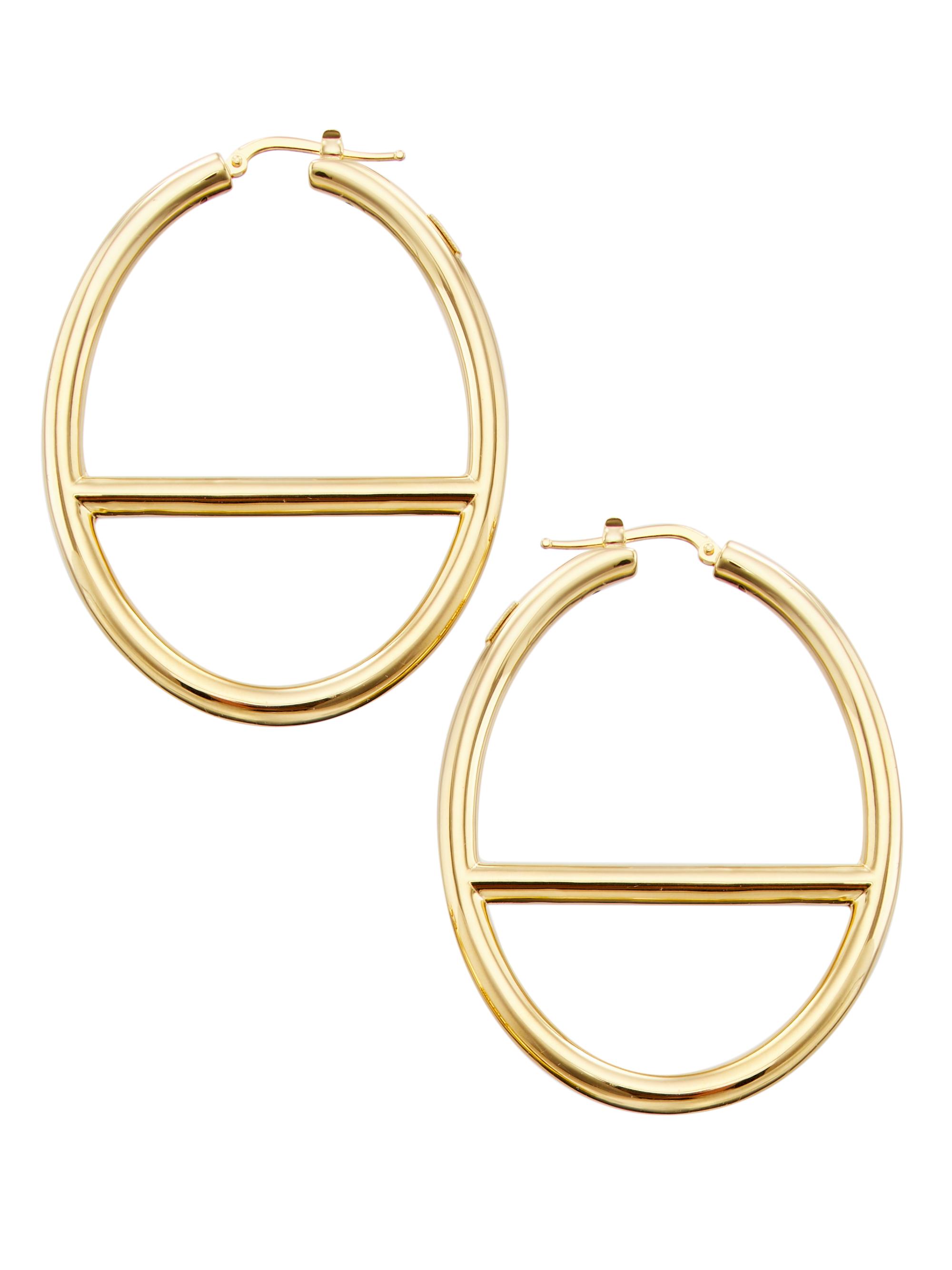 Saks Fifth Avenue Collection Women's 14K Yellow Gold  Oval Mariner-Link Hoop Earrings - Gold