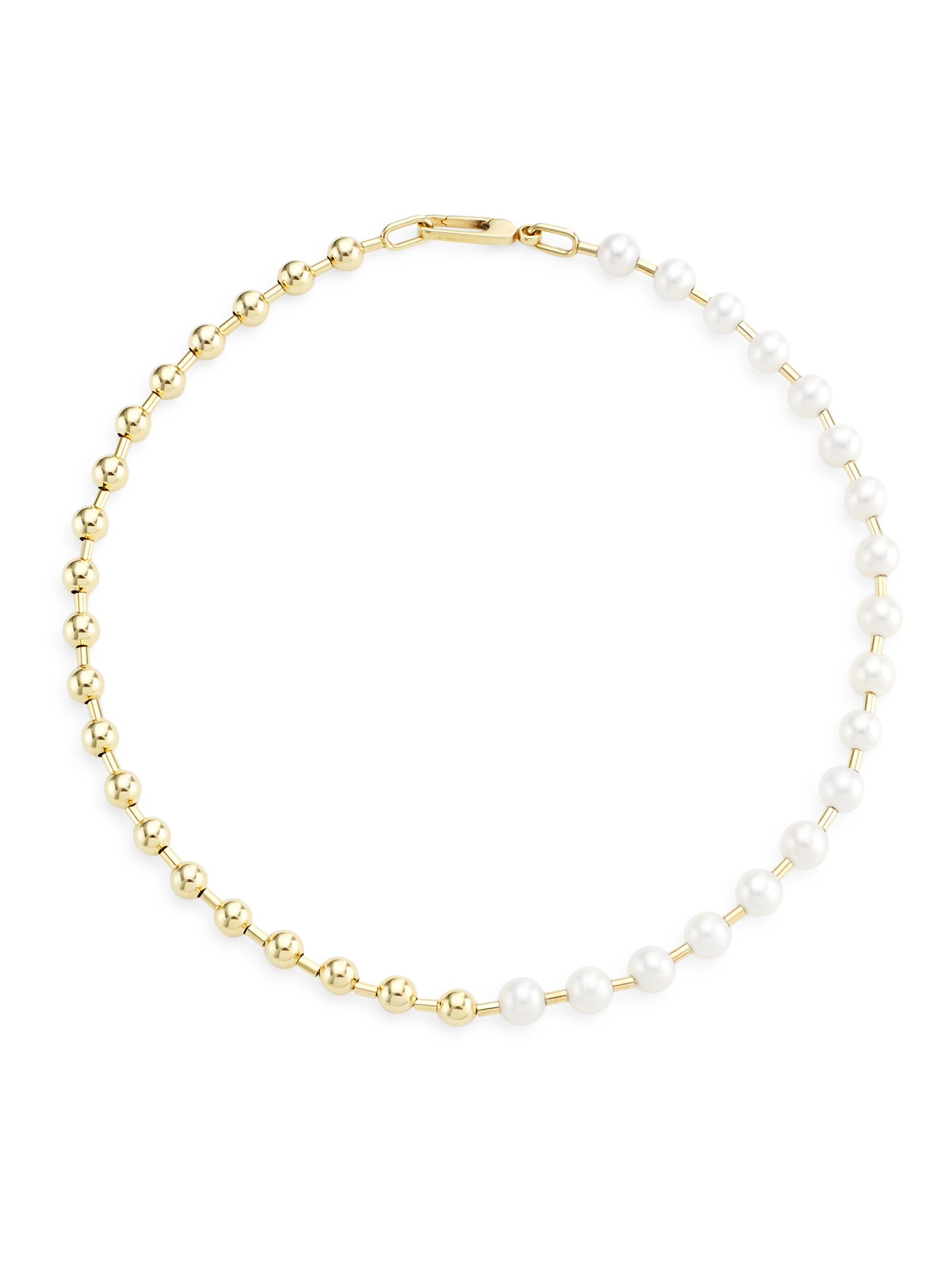 Saks Fifth Avenue Collection Women's 14K Yellow Gold & Freshwater Pearl Beaded Necklace - Gold
