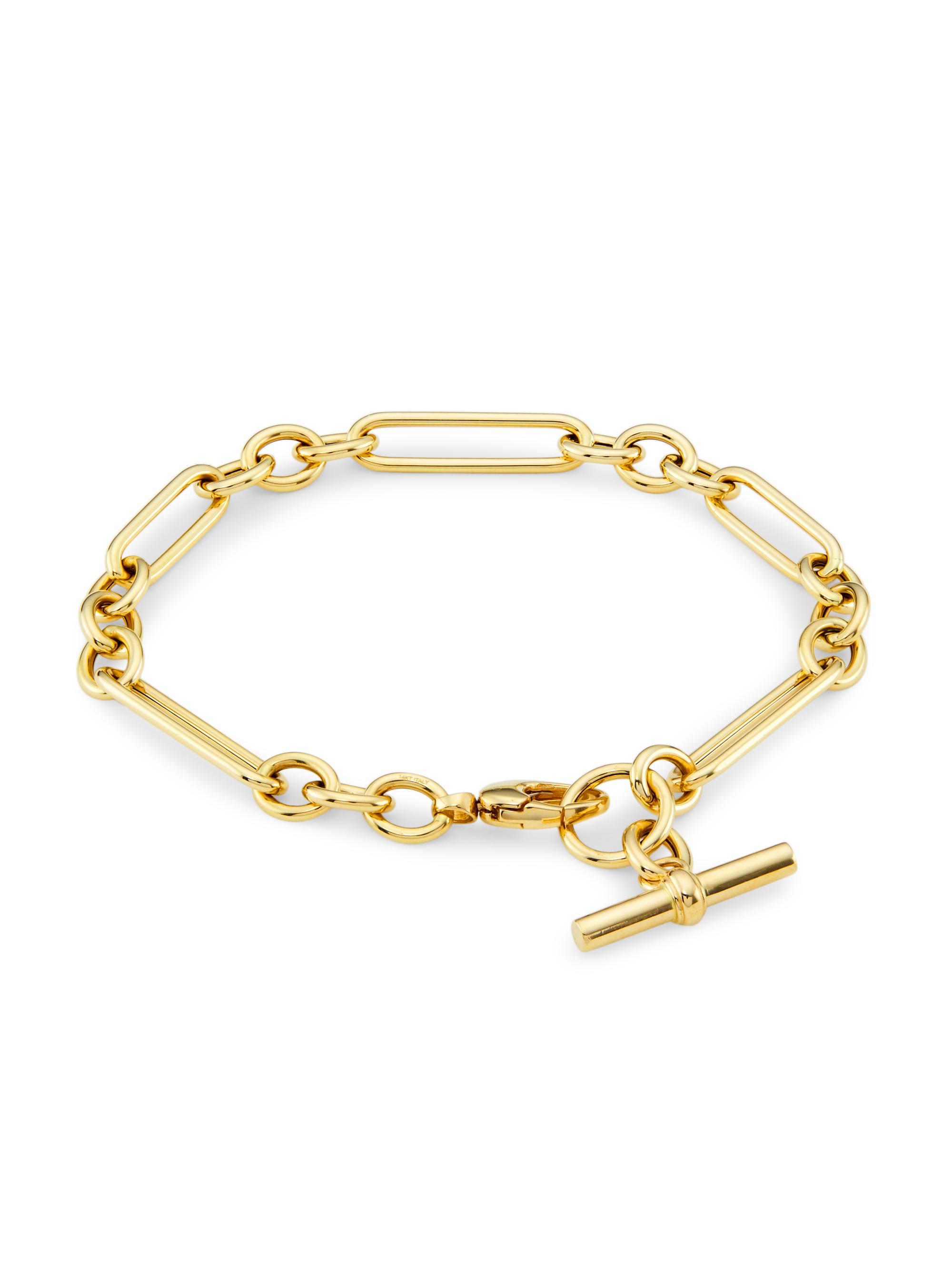 Saks Fifth Avenue Collection Women's 14K Yellow Gold Mixed-Link Chain Bracelet - Gold