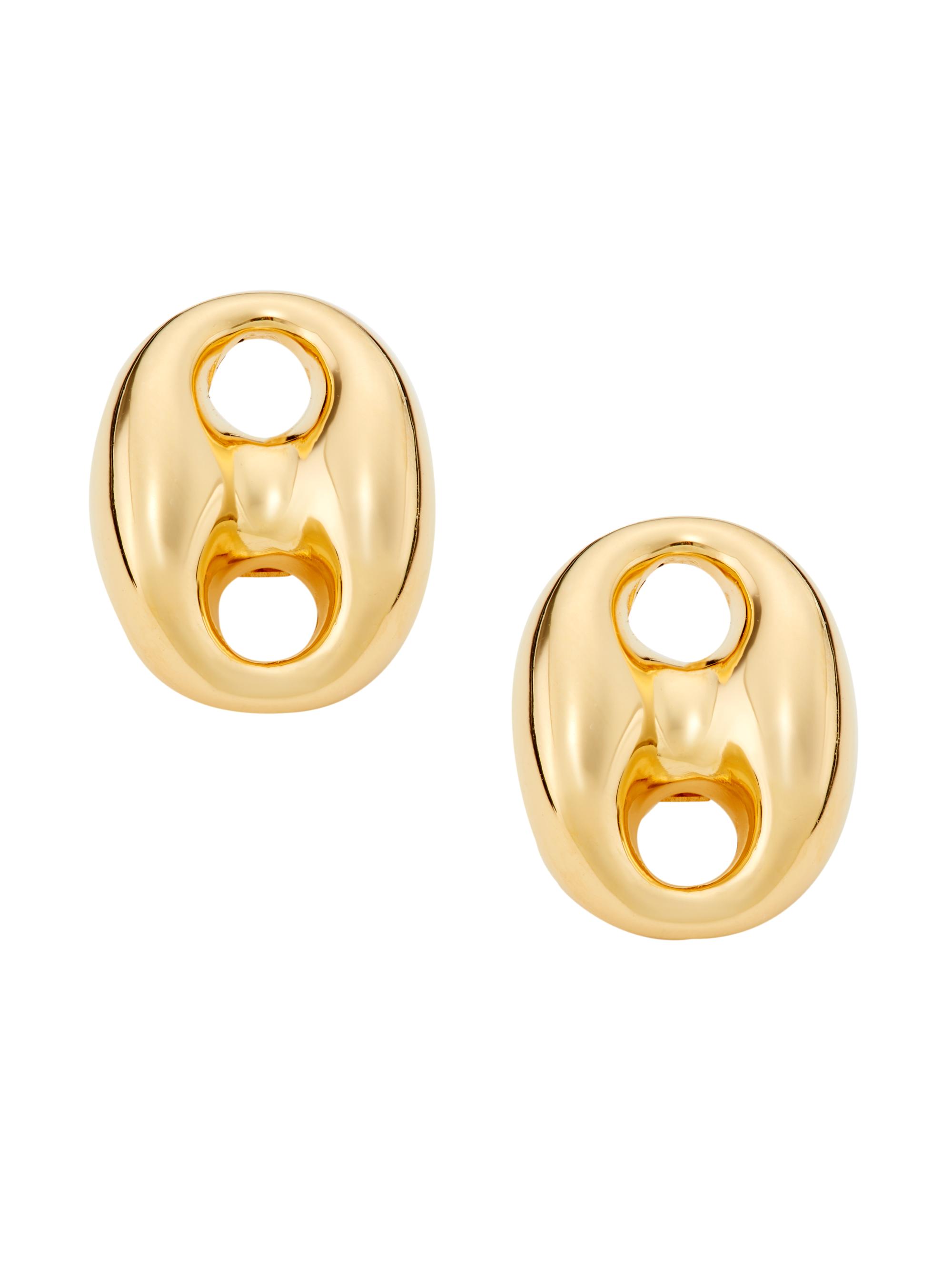 Saks Fifth Avenue Collection Women's 14K Yellow Gold Puffy Mariner-Link Stud Earrings - Gold