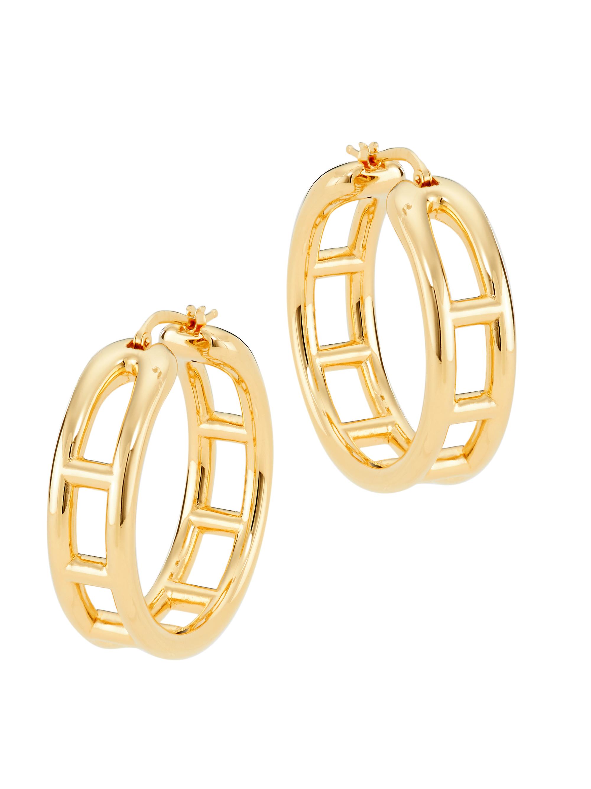 Saks Fifth Avenue Collection Women's 14K Yellow Gold Double-Row Hoop Earrings - Gold
