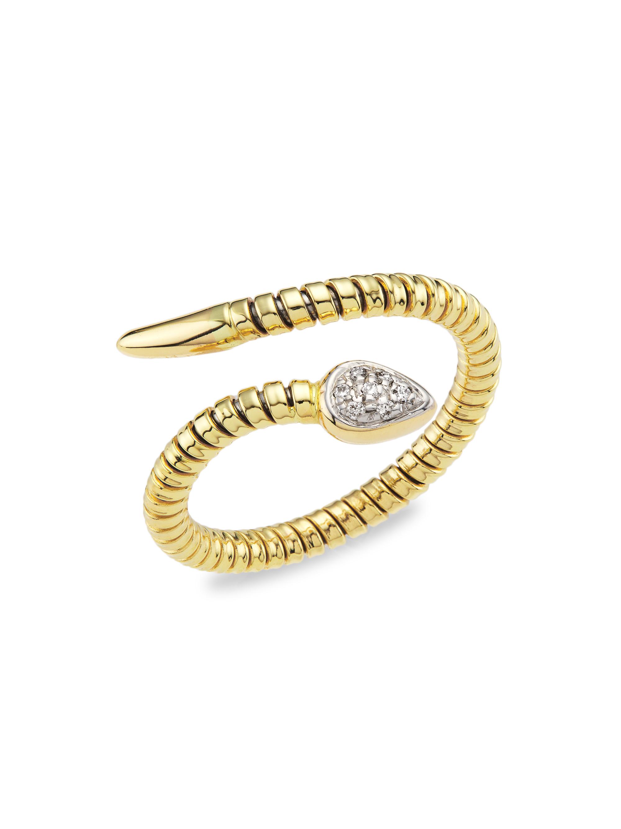 Saks Fifth Avenue Collection Women's 14K Yellow Gold & 0.35 TCW Diamond Bypass Ring - Gold