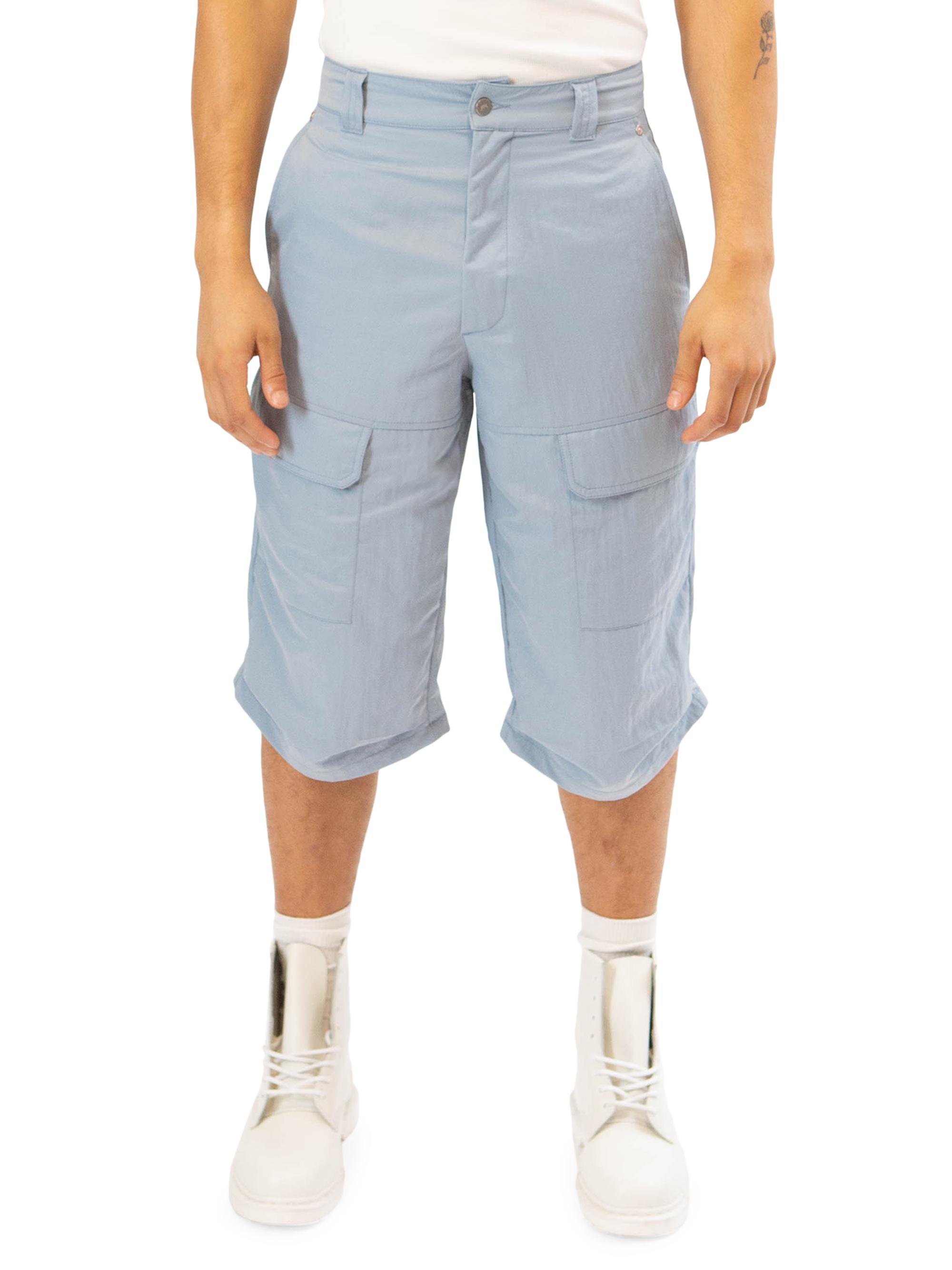 RTA Men's Wide-Leg Cargo Shorts - Dusty Blue