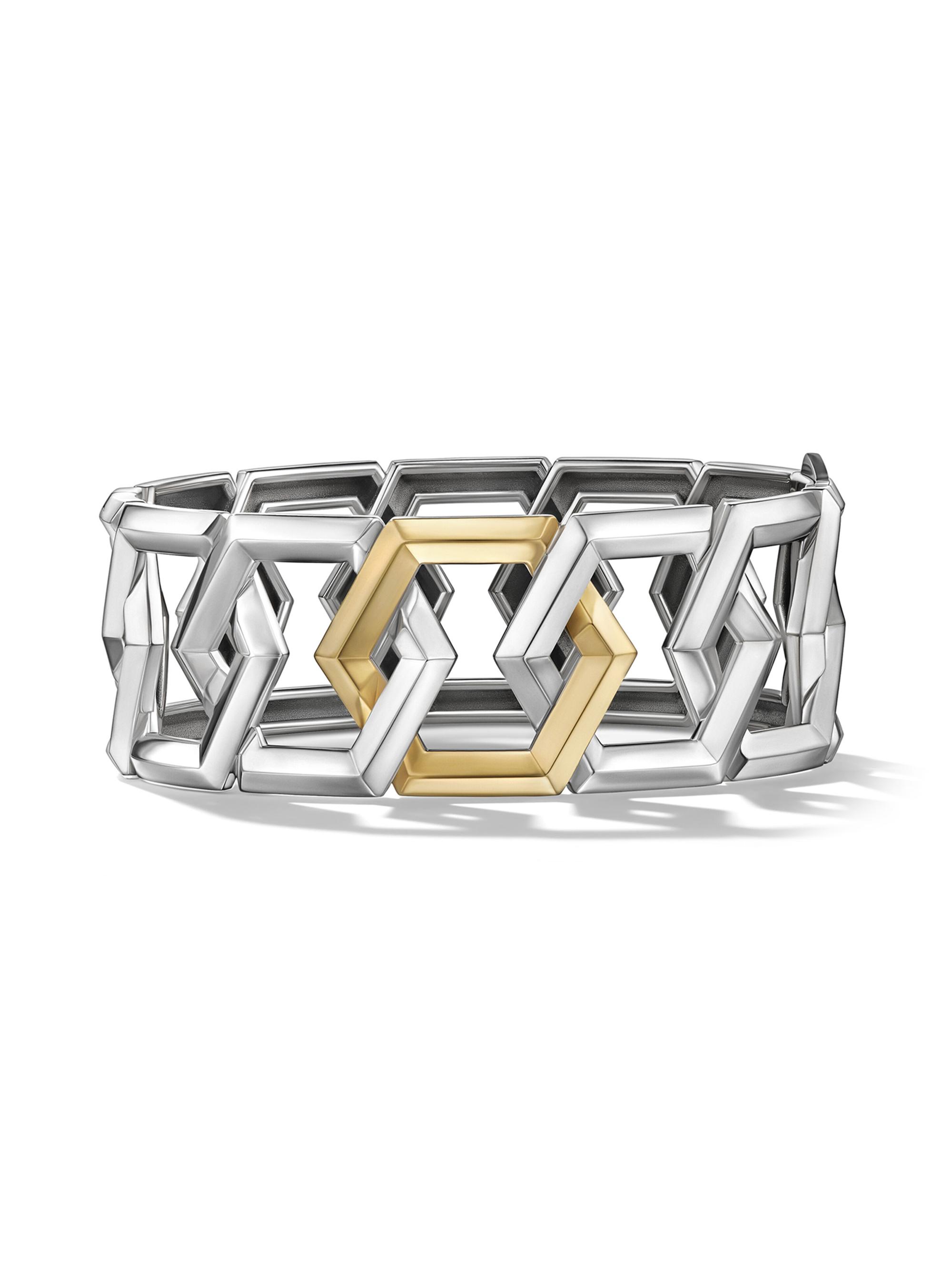 David Yurman Women's Carlyle Bracelet in Sterling Silver with 18K Yellow Gold