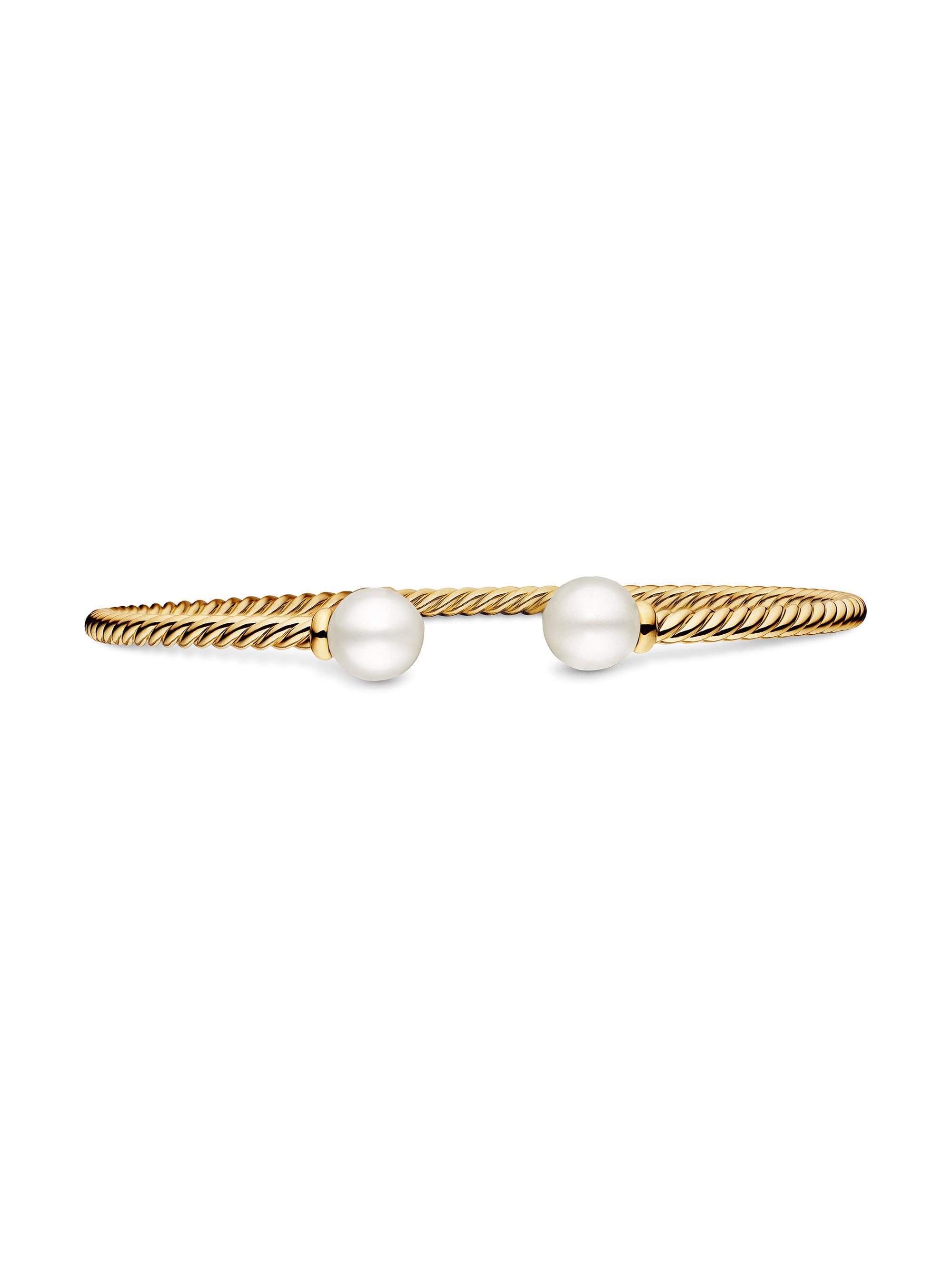 David Yurman Women's Solari Bead Bracelet in 18K Yellow Gold - Pearl