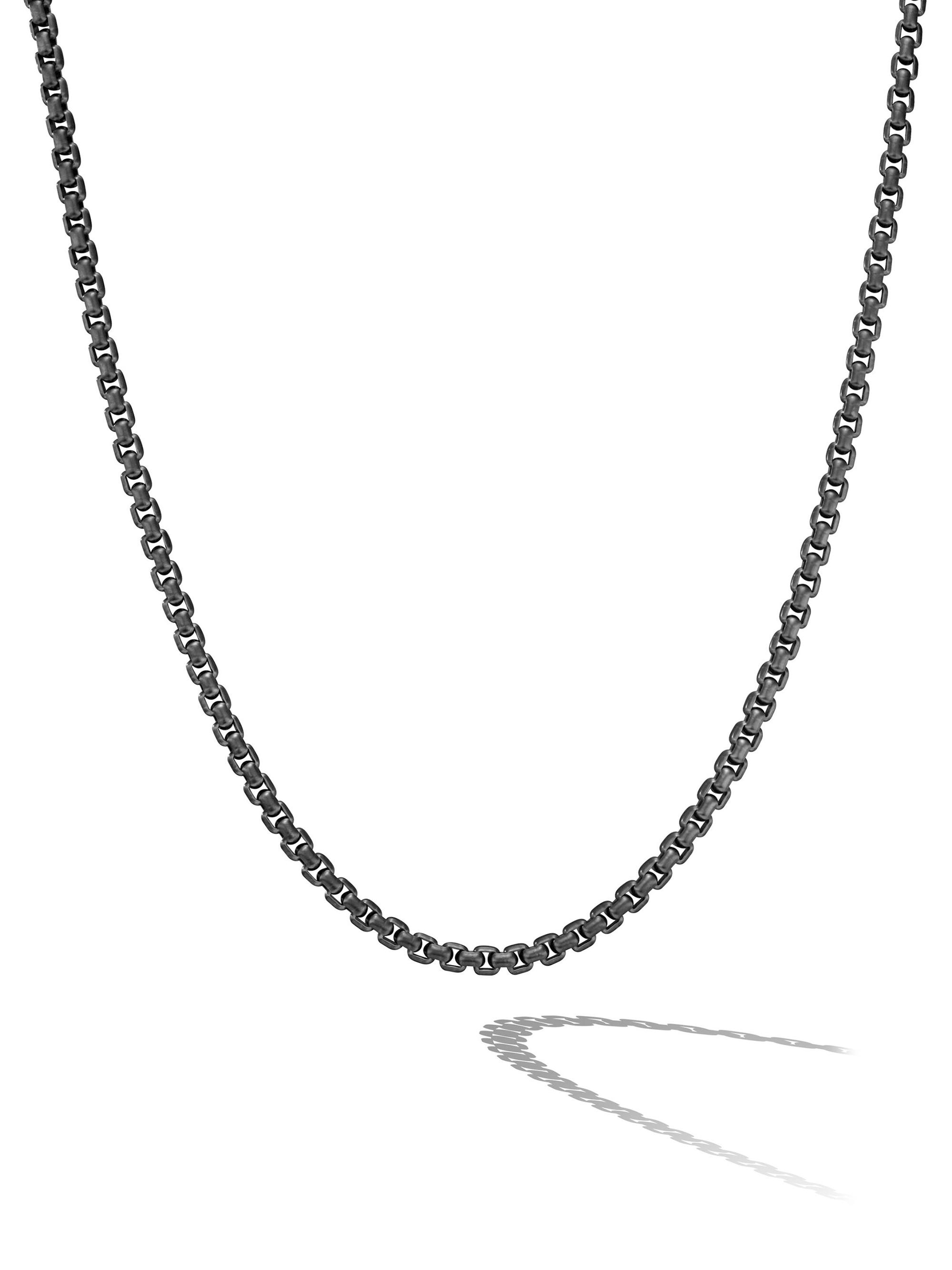 David Yurman Box Chain Necklace in Stainless Steel and Sterling