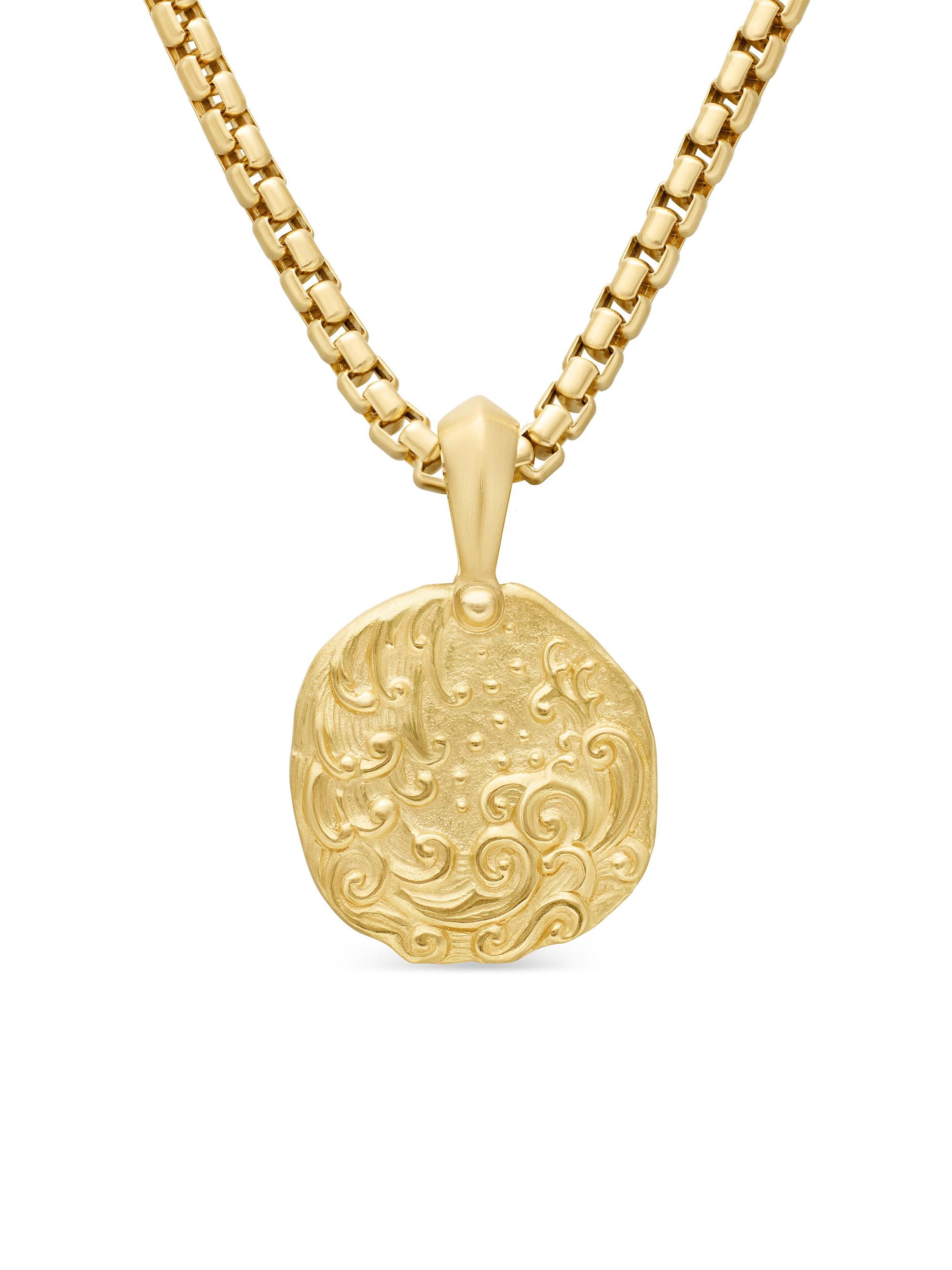 David Yurman Men's Amulet in 18K Yellow Gold - Aquarius