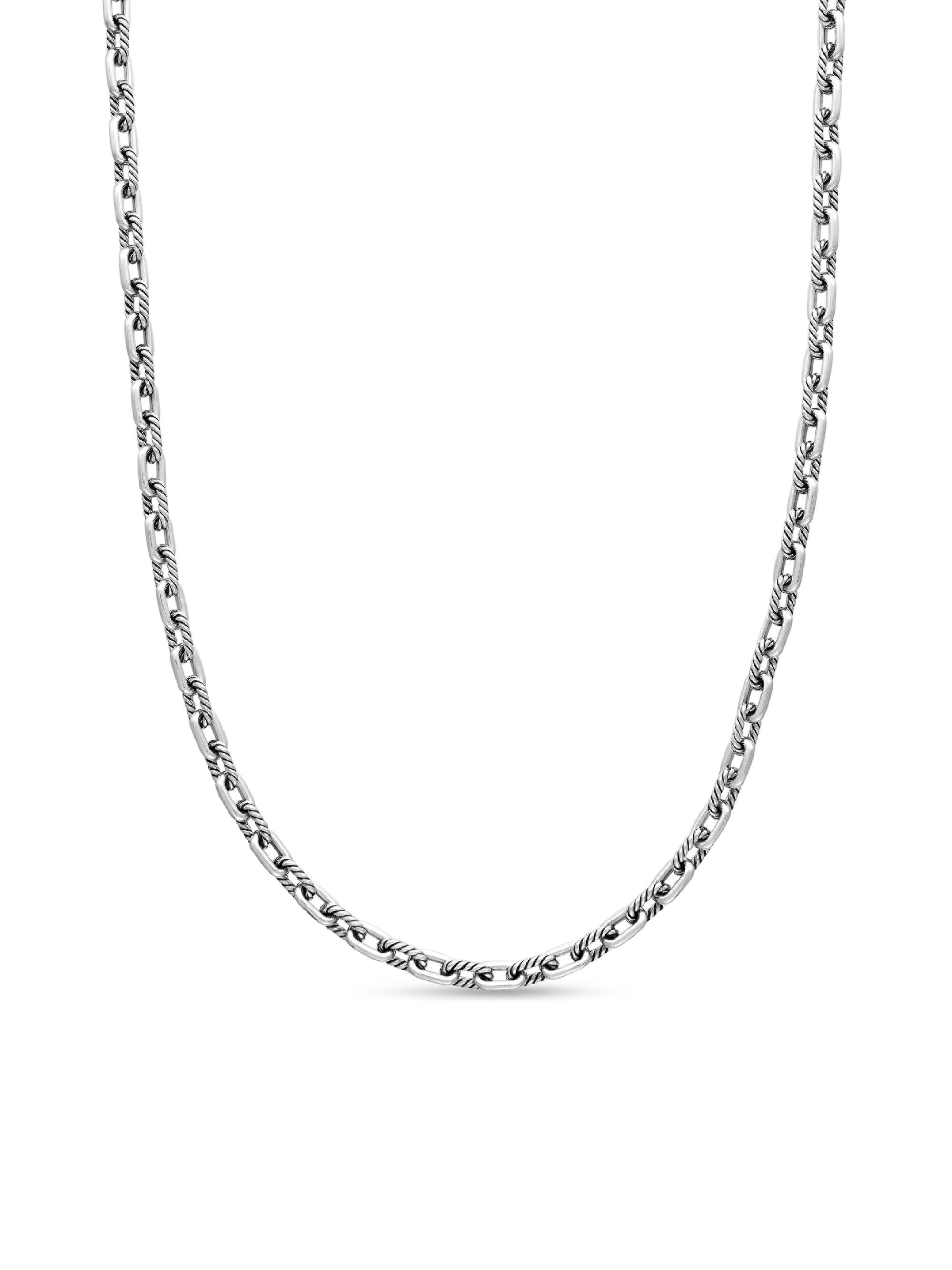 David Yurman Women's Box Chain Necklace in K Rose Gold, 1.7MM - Silver