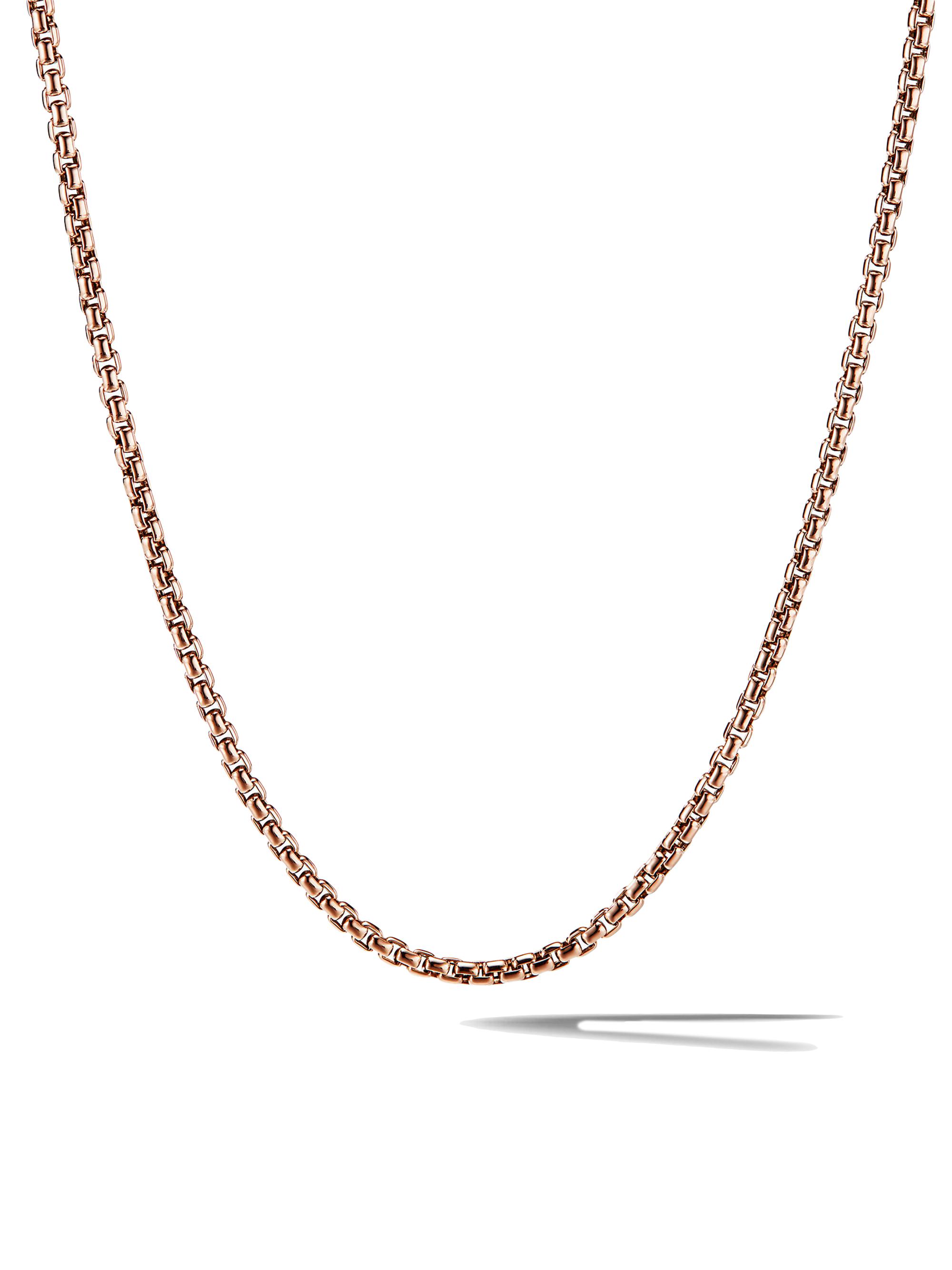 David Yurman Box Chain Necklace in 18K Rose Gold, 1.7mm | Saks