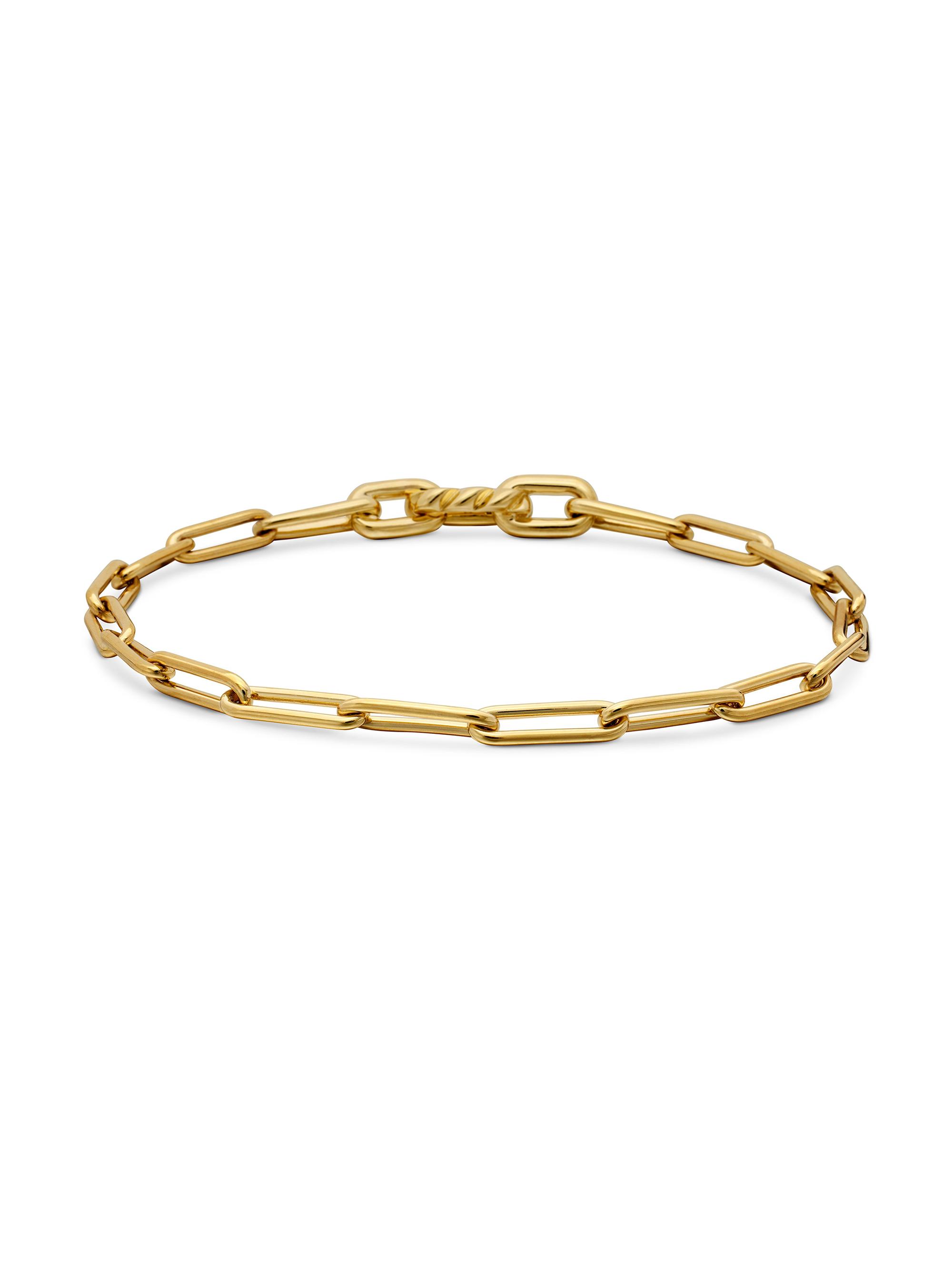 David Yurman Men's DY Madison Link Bracelet in 18K Yellow Gold, 3.5mm - Gold