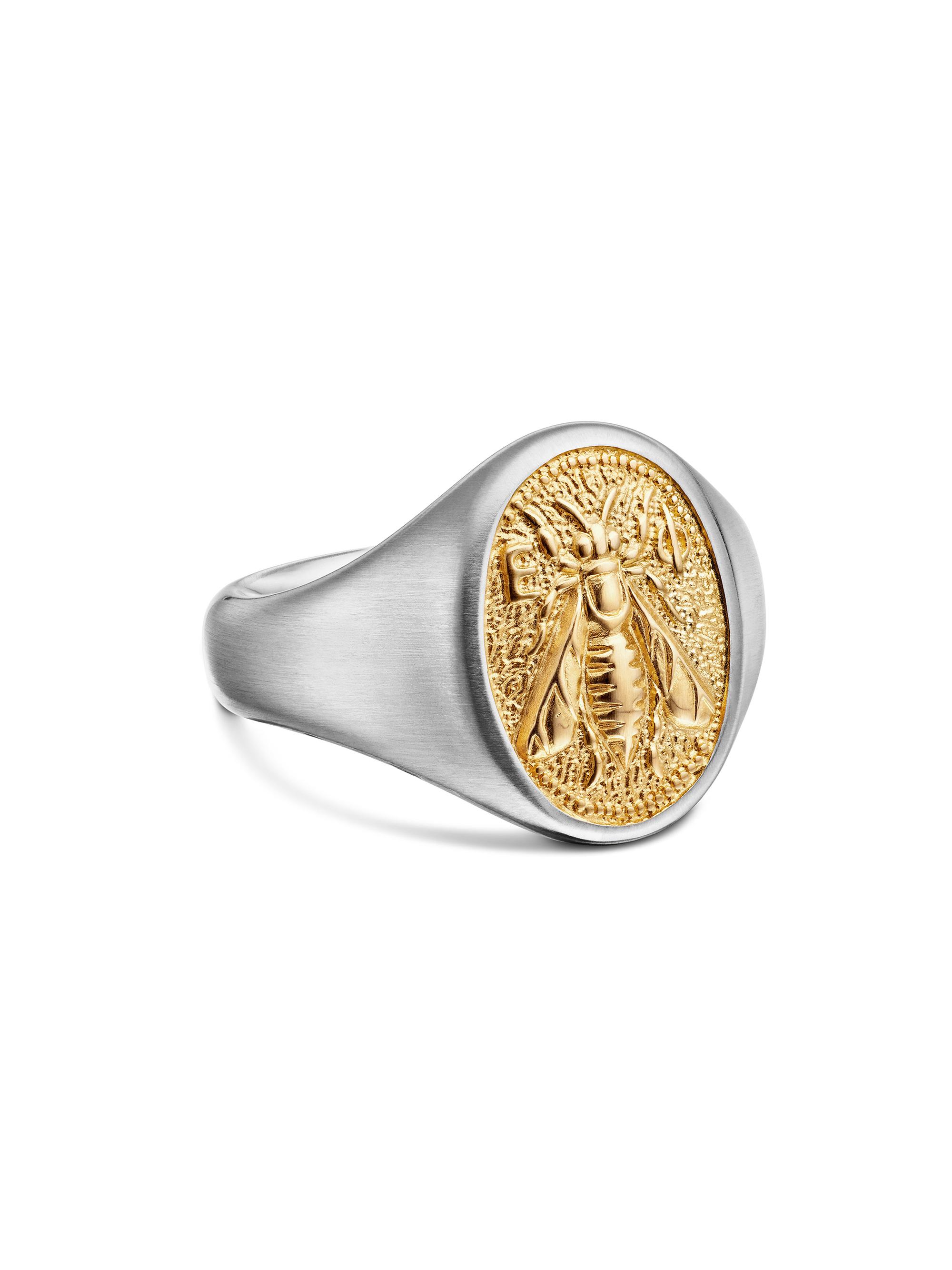 David Yurman Men's Petrvs Bee Pinky Ring in Sterling Silver - Gold