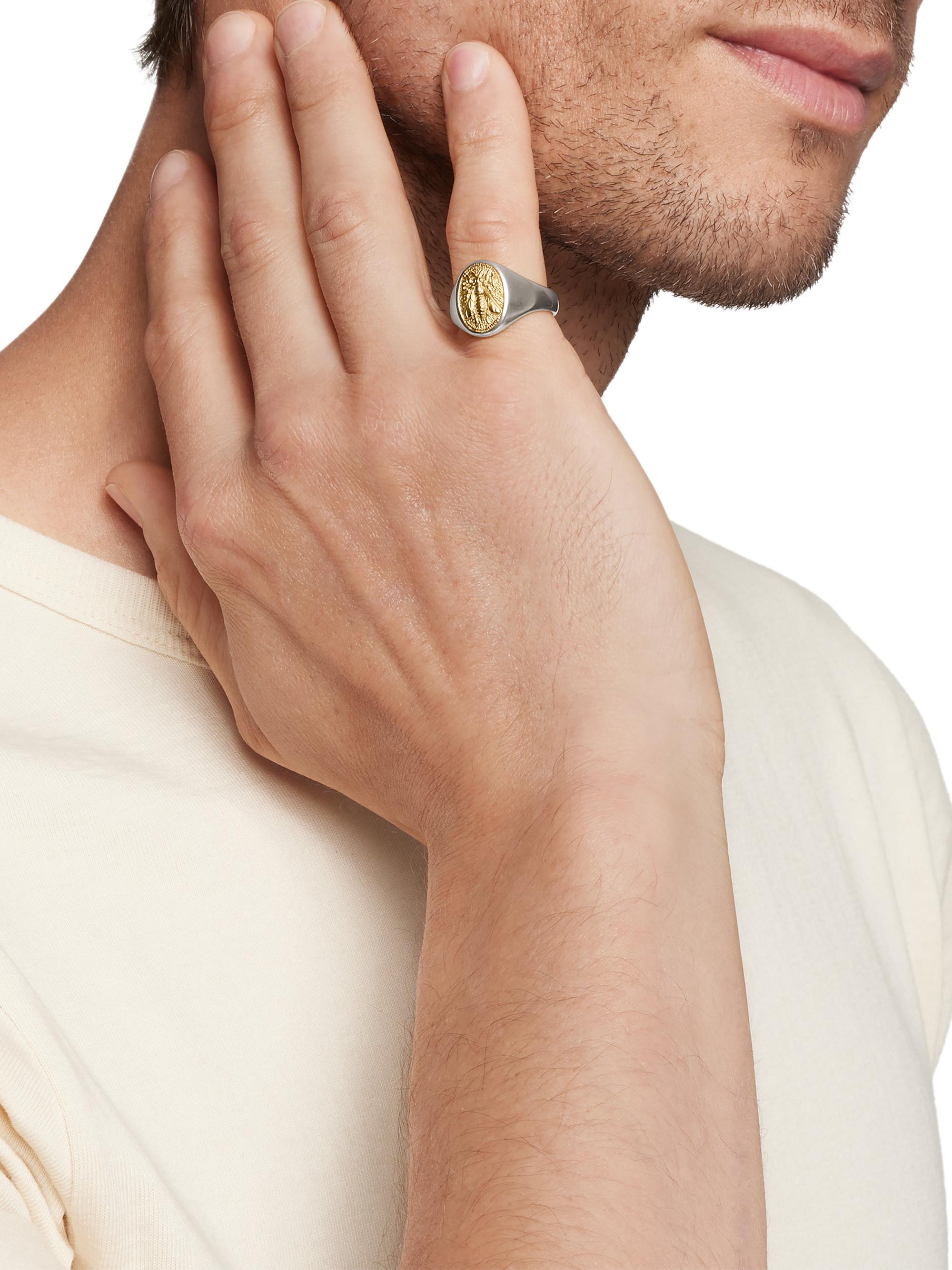 David Yurman Petrvs Bee Pinky Ring in Sterling Silver | Saks Fifth