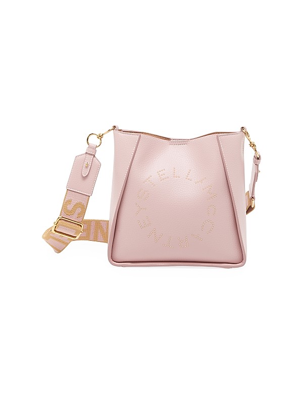 Shop Stella McCartney Mini Studded Logo Grainy Crossbody Bag Shop Stella McCartney Mini Studded Logo Grainy Crossbody Bag