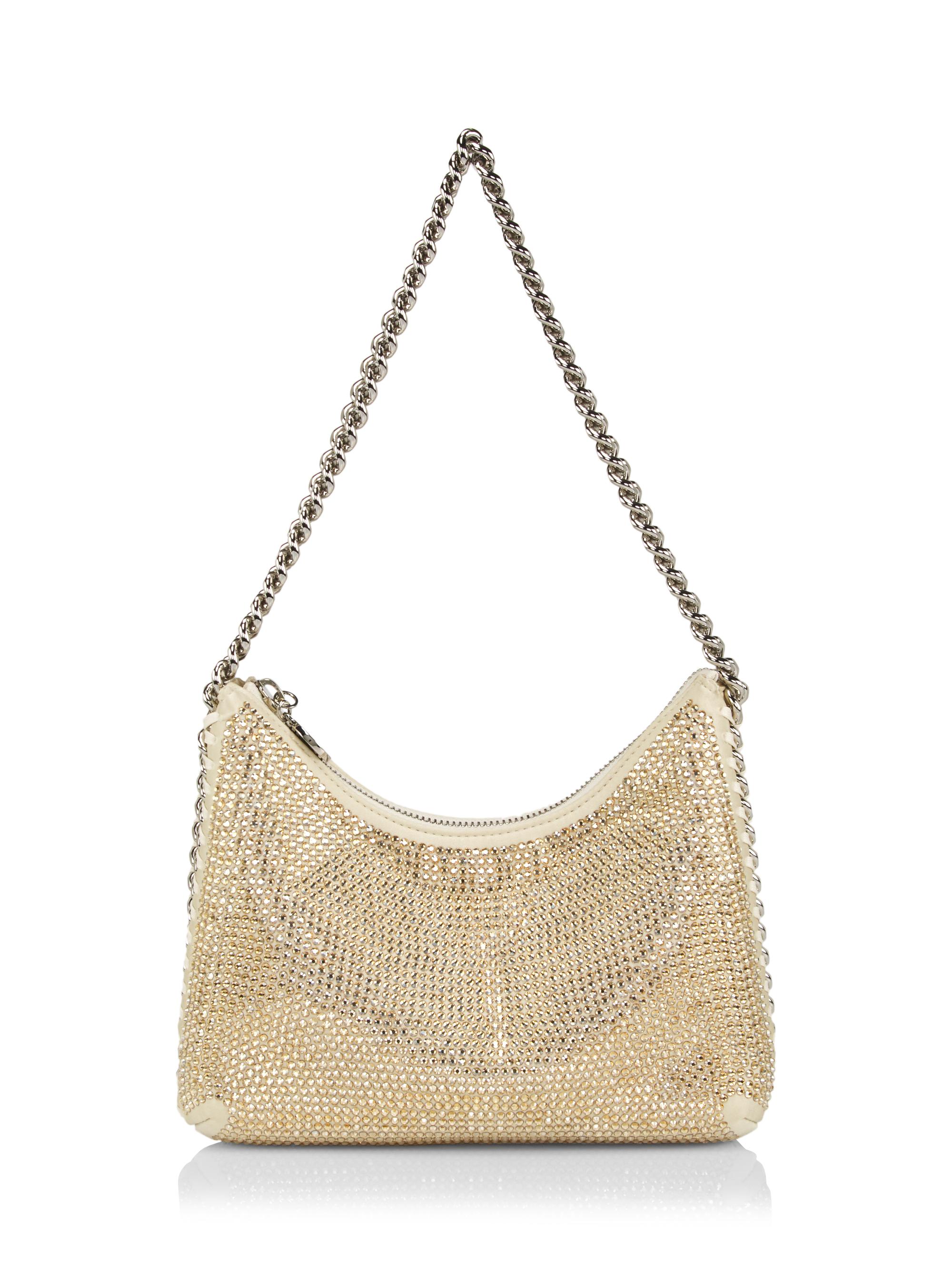 Stella McCartney Women's Mini Falabella Crystal Shoulder Bag - Champagne