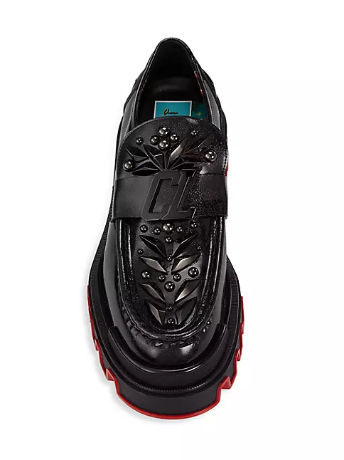 Christian Louboutin Men's Christian Louboutin x Marvel The Amazing Loubi Patent Leather Loafers - Black Cosmos - Size 11.5
