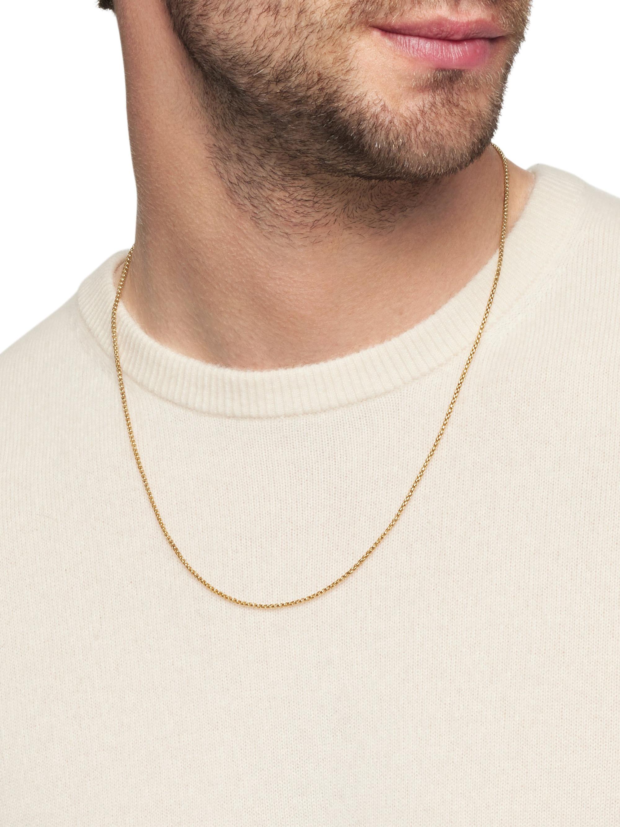 David Yurman Men's Box Chain Necklace in 18K Yellow Gold - Gold - back view in Gold