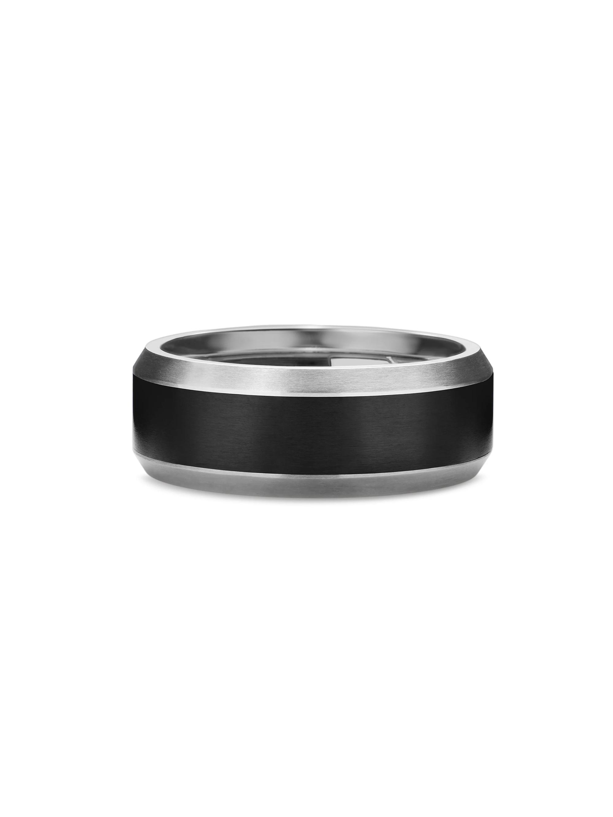 David Yurman Men's Beveled Band Ring in Grey Titanium - Titanium