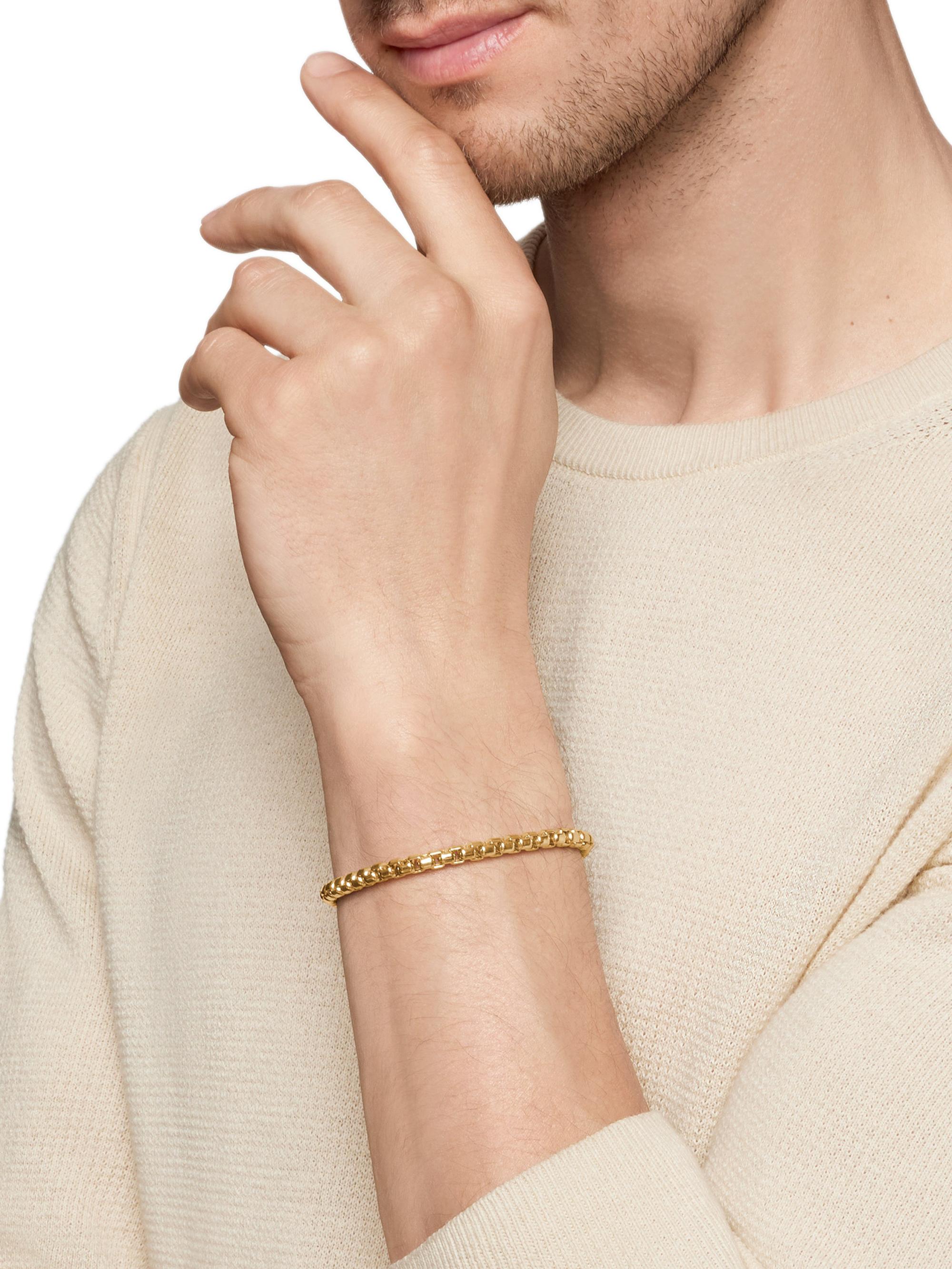 David Yurman Men's Box Chain Bracelet in 18K Yellow Gold, 5mm - Gold