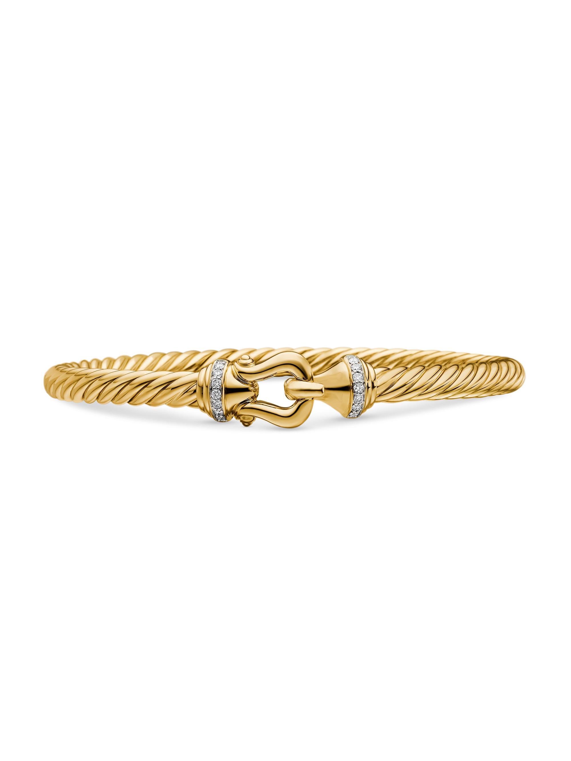 David Yurman Women's Buckle Cablespira Bracelet in 18K Yellow Gold - Yellow Gold