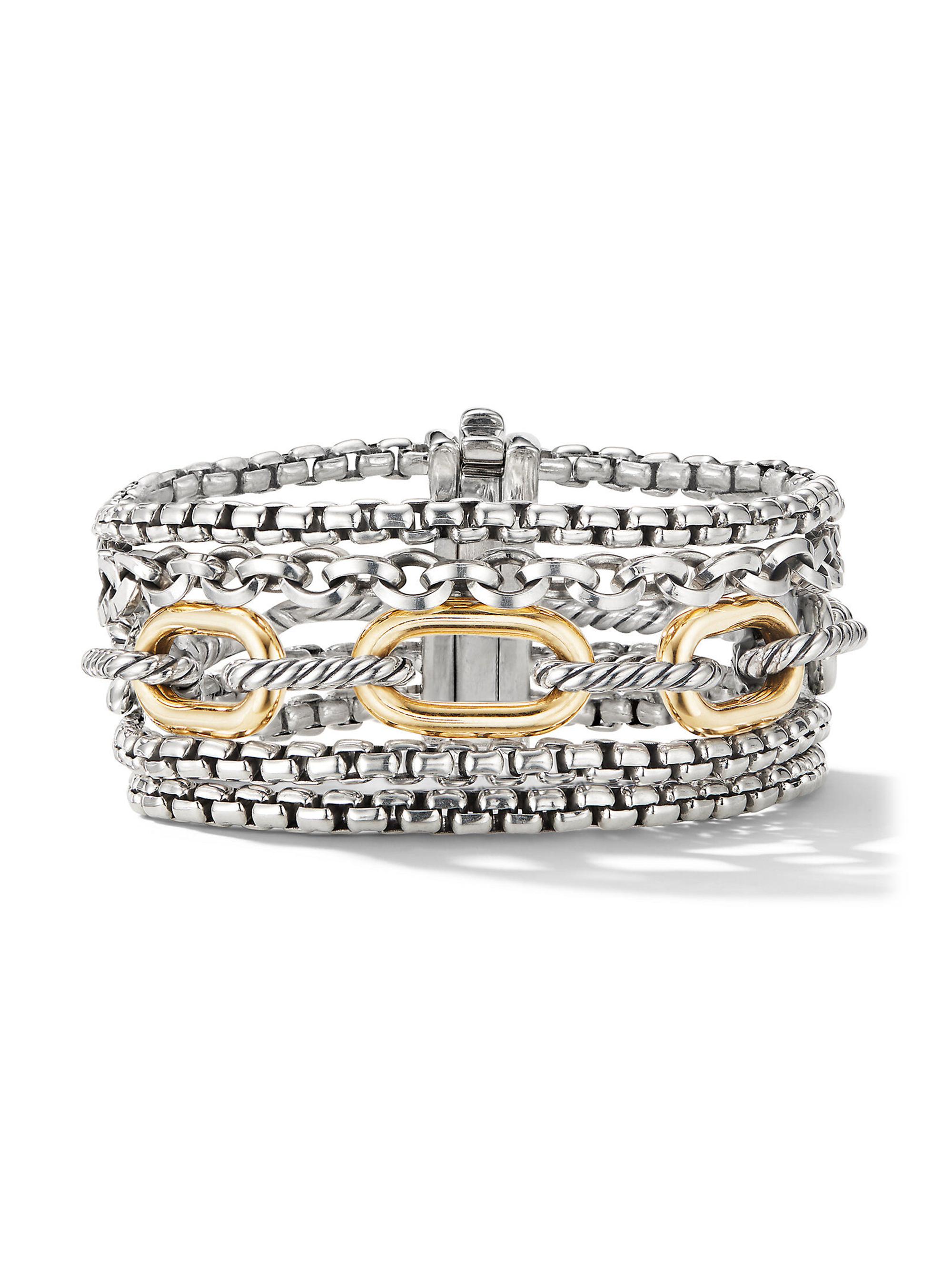 David Yurman Women's Multi-Row Chain Bracelet with 18K Yellow Gold