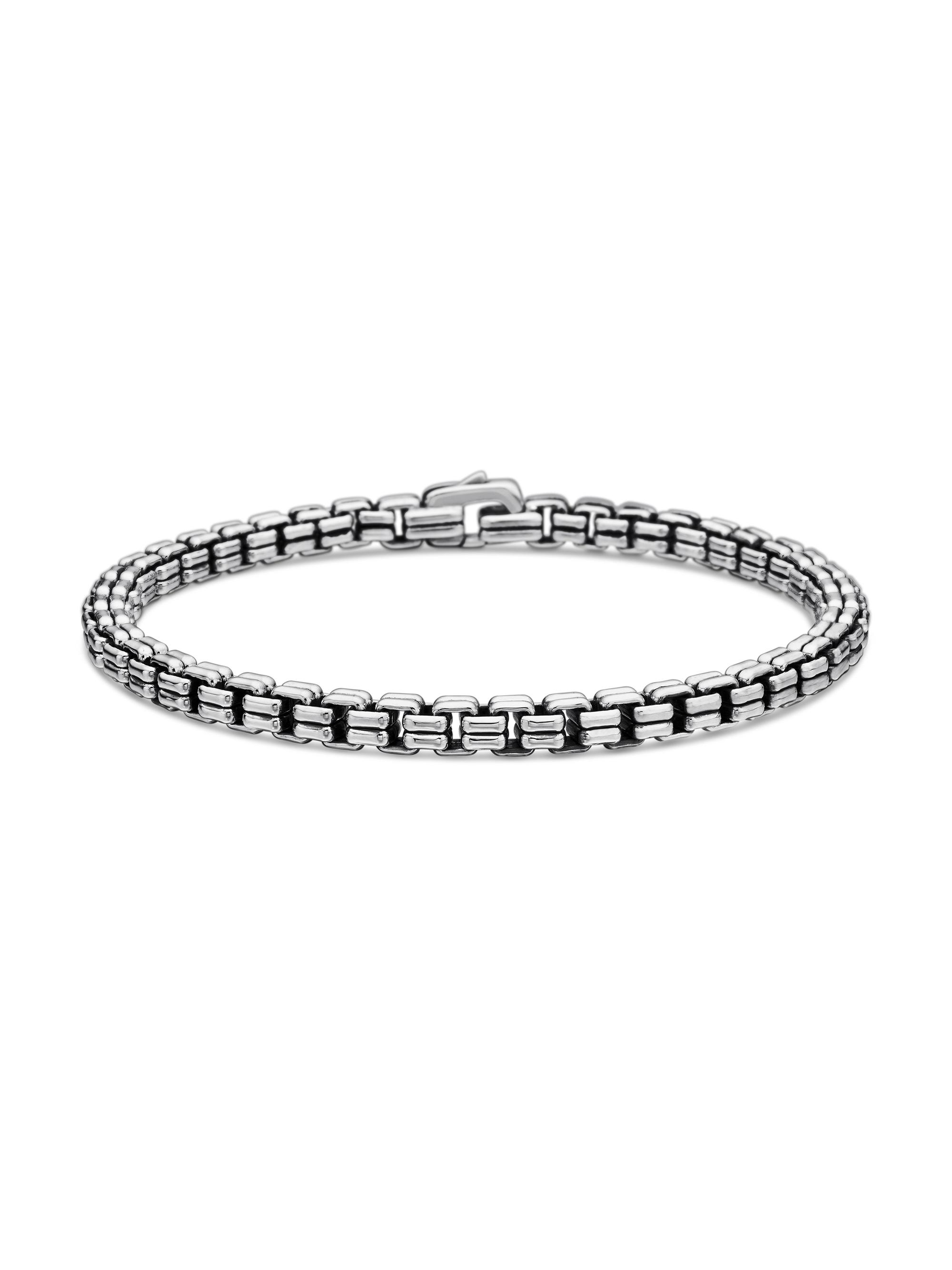 David Yurman Men's Double Box Chain Bracelet in Sterling Silver, 4mm - Silver