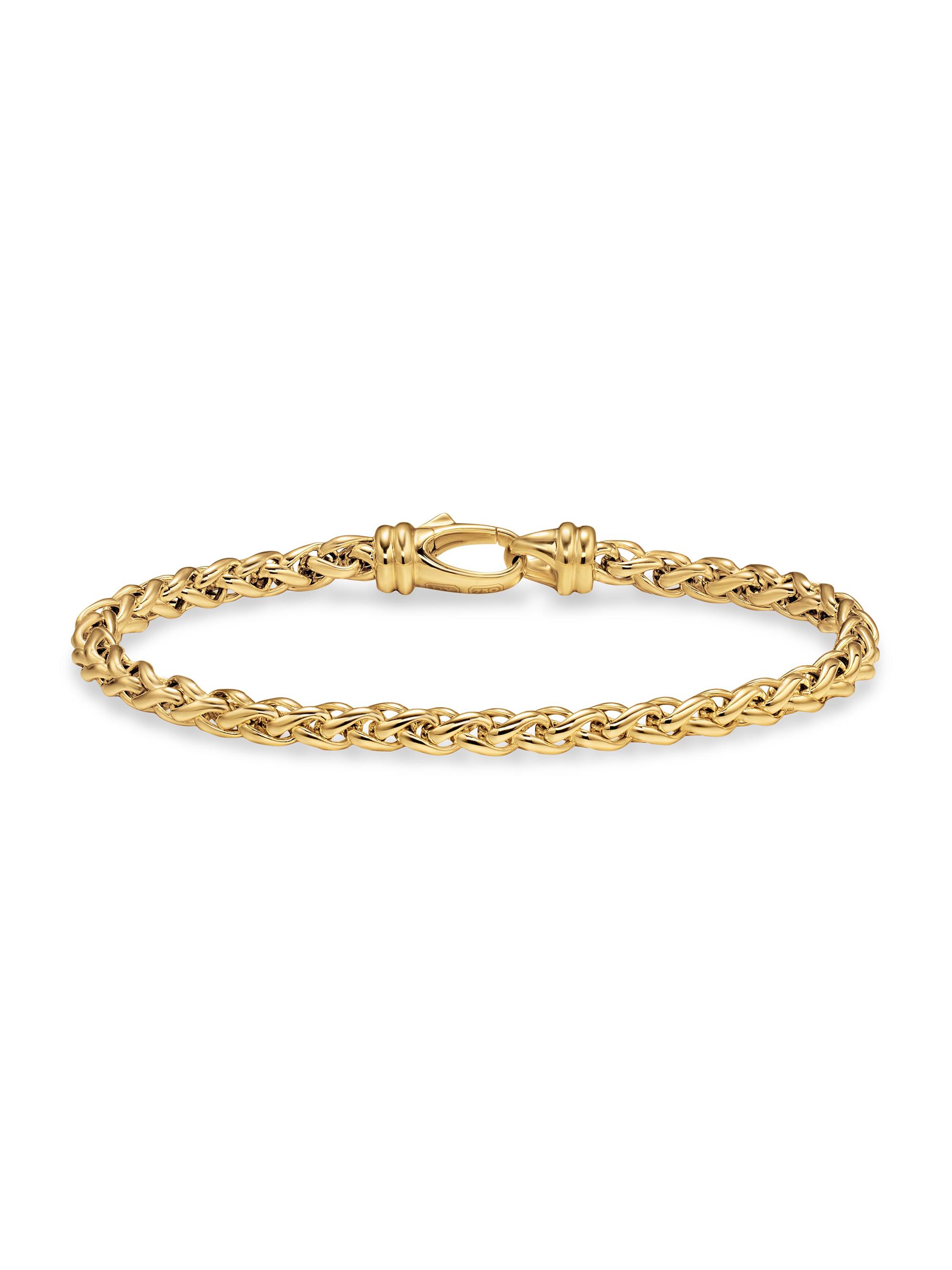 David Yurman Men's Wheat Chain Bracelet in 18K Yellow Gold, 4mm - Gold