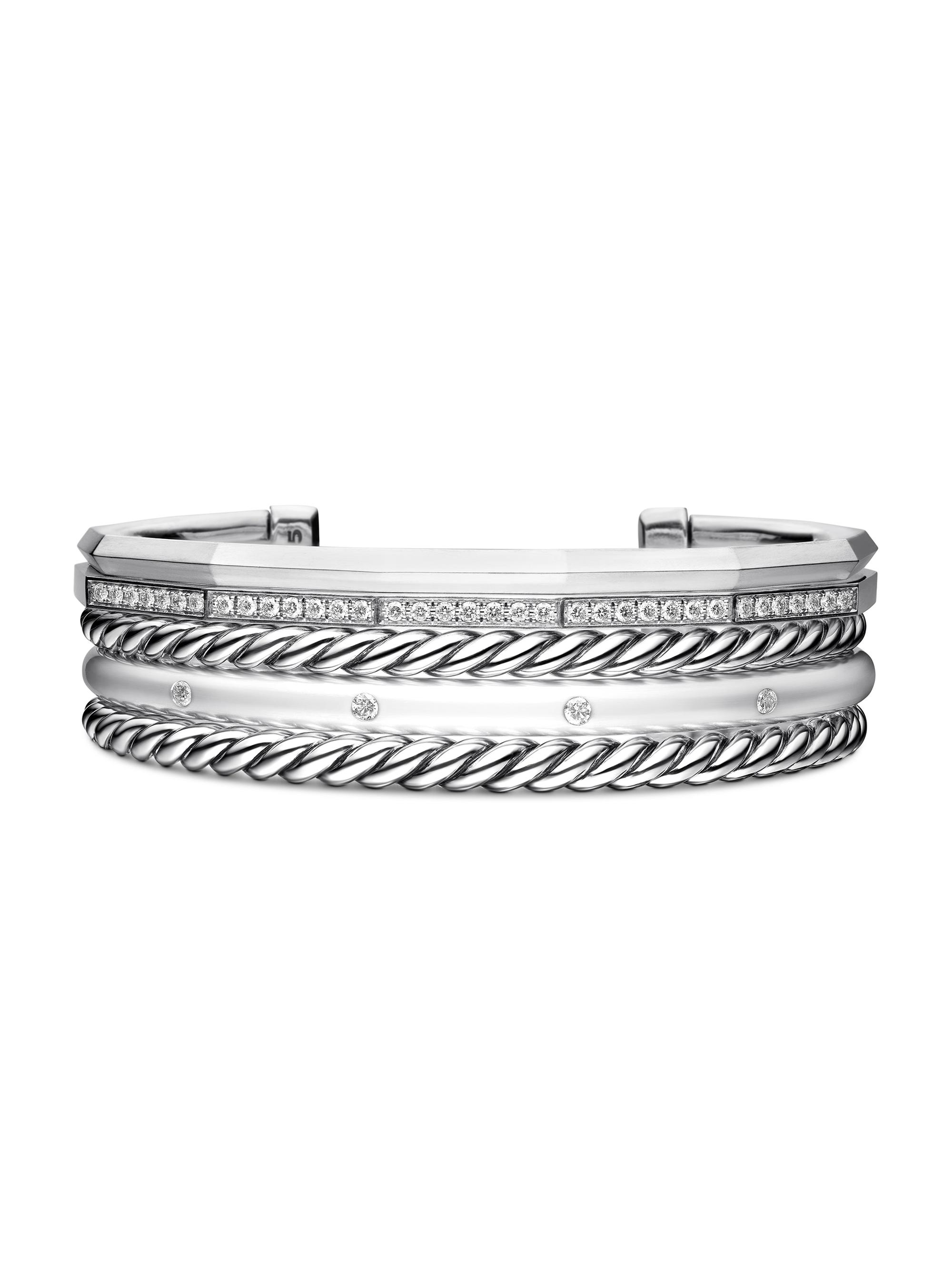 David Yurman Women's Stax Five Row Cuff Bracelet in Sterling Silver - Sterling Silver