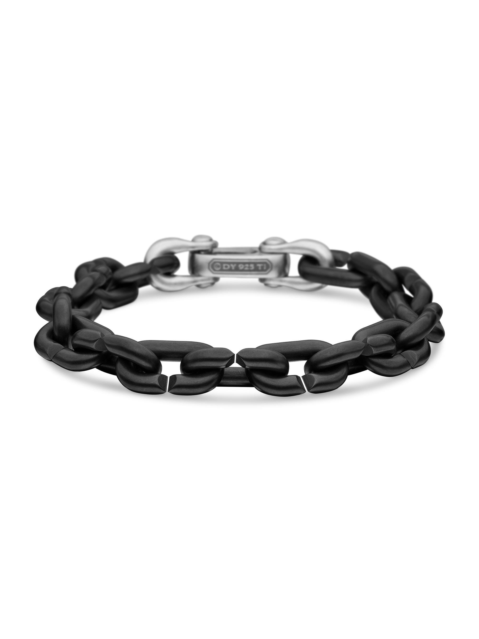 David Yurman Men's Chain Links Bracelet with Black Titanium - Black