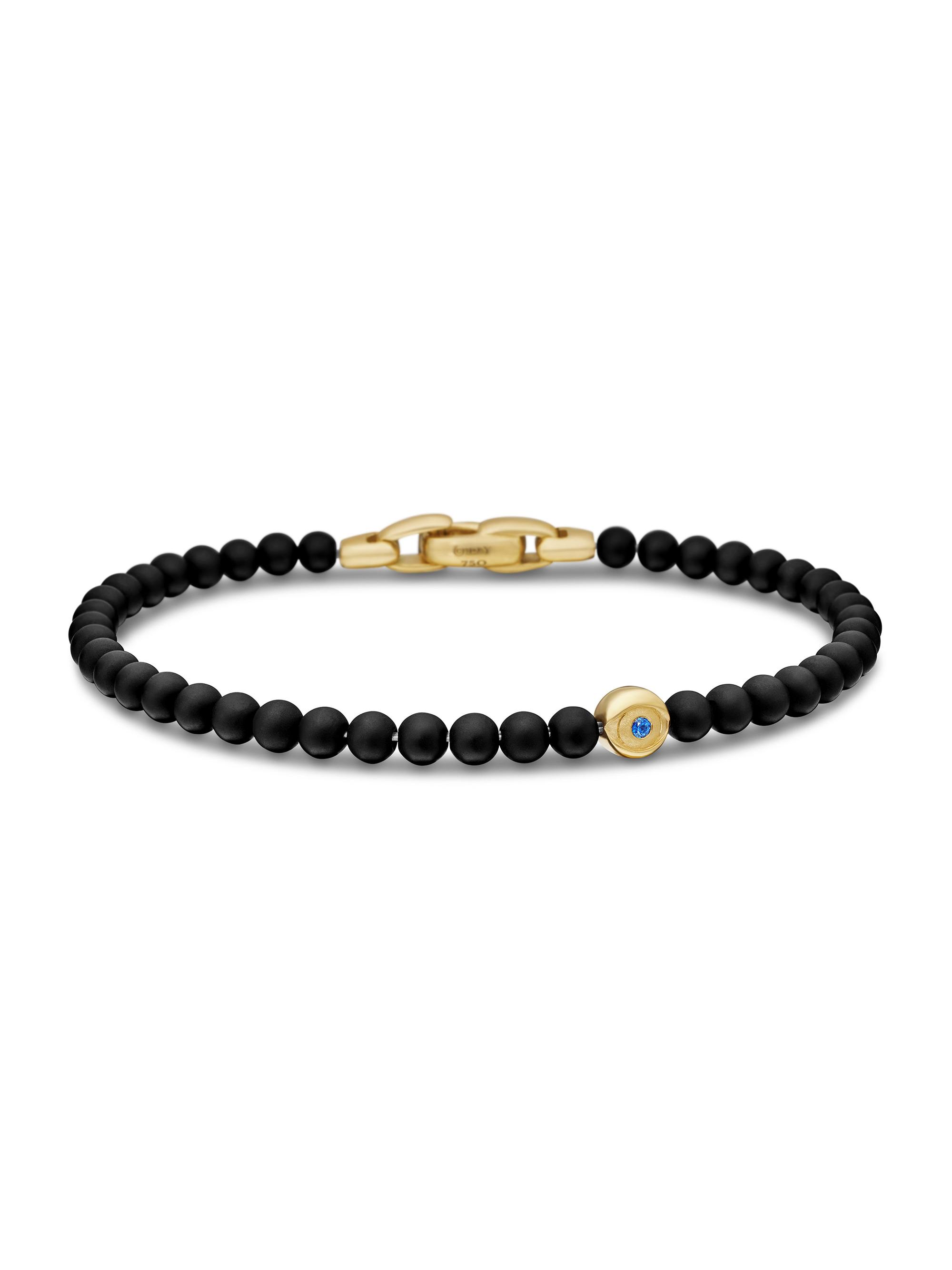 David Yurman Men's Spiritual Beads Evil Eye Bracelet - Black Onyx