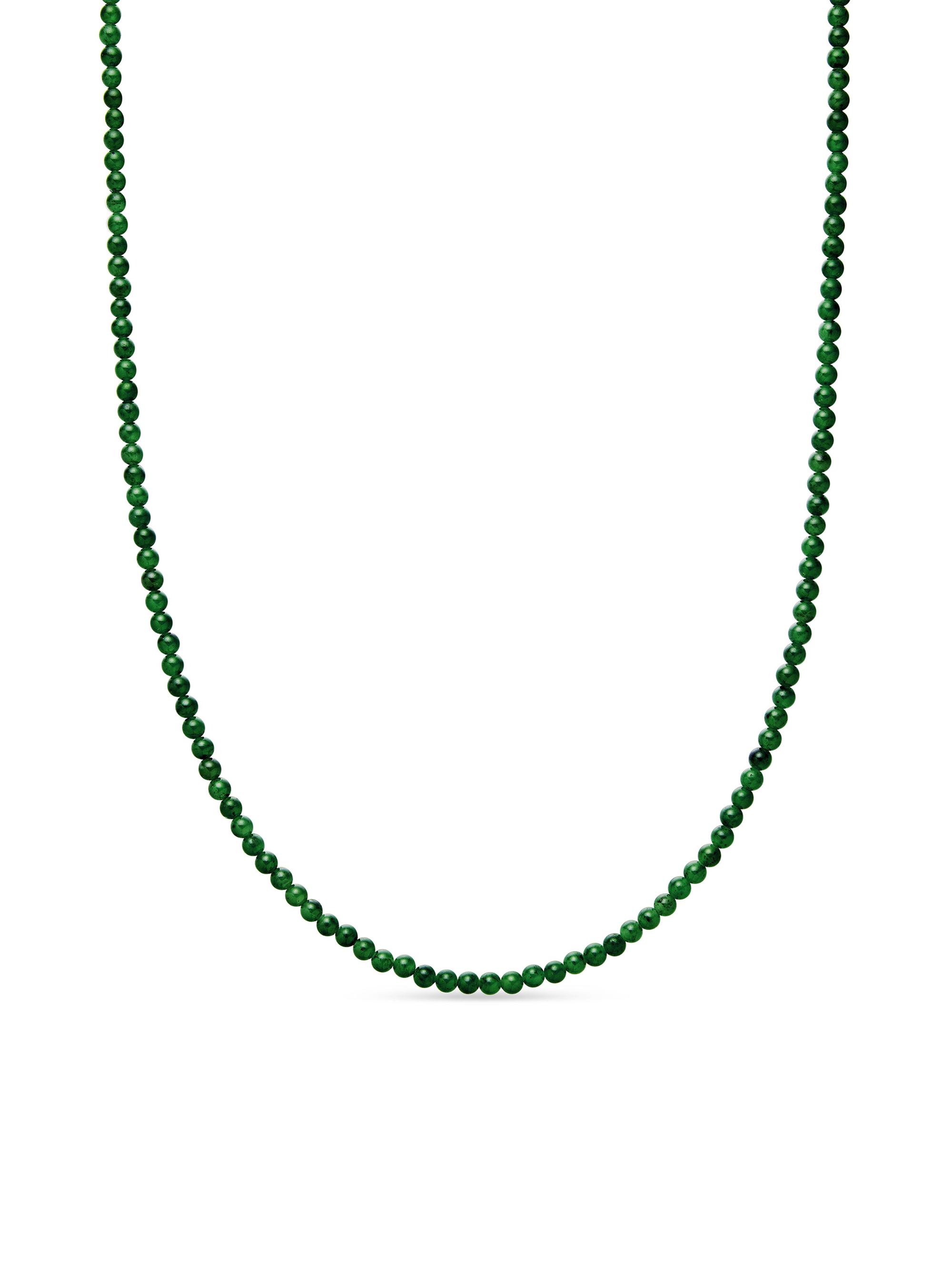 David Yurman Men's Spiritual Beads Necklace with Nephrite Jade and 18K Yellow Gold - Green