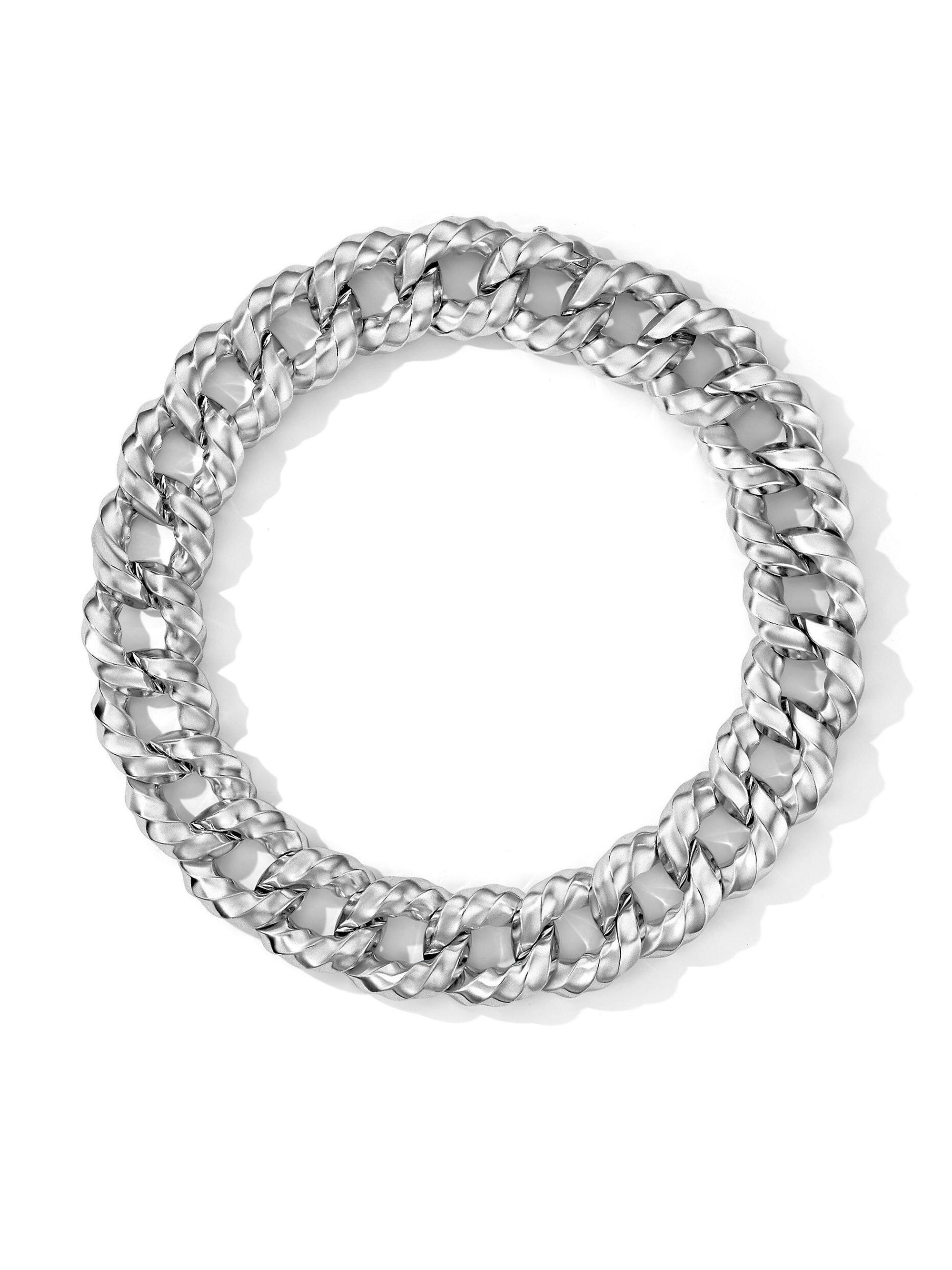 David Yurman Women's Cable Edge Curb Chain Necklace in Recycled Sterling Silver - Silver