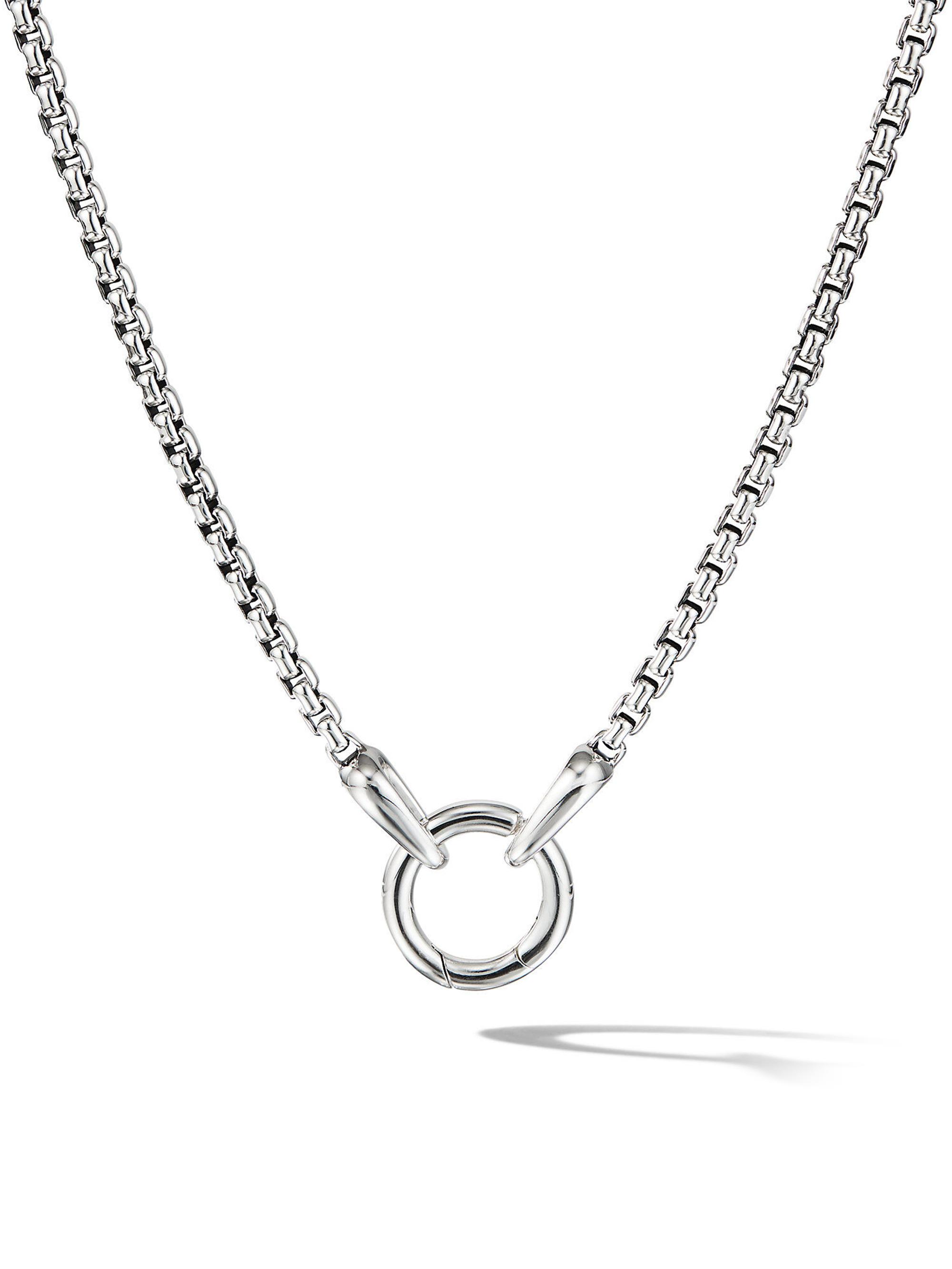 David Yurman Men's Smooth Amulet Box Chain Necklace - Sterling Silver