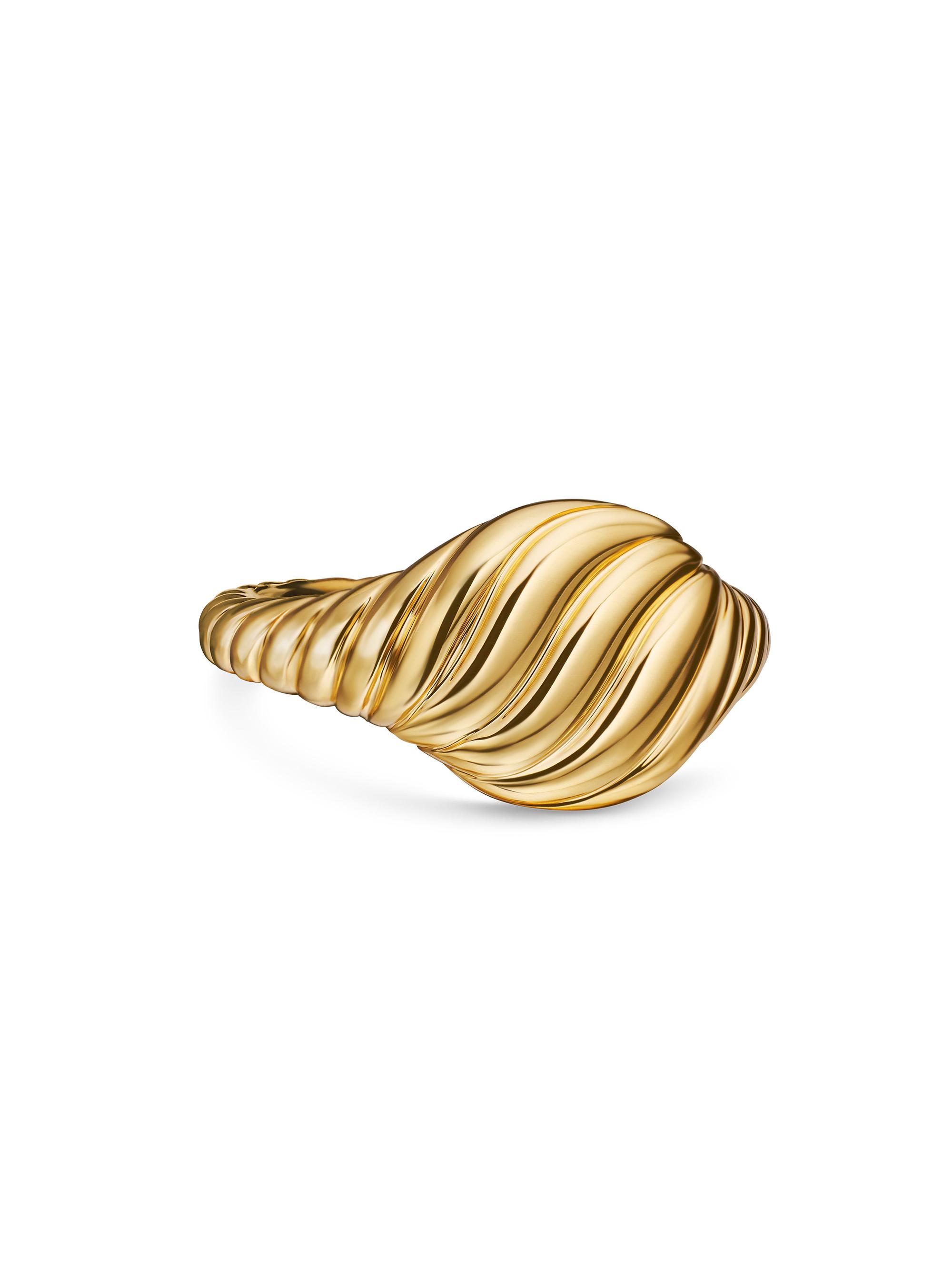 David Yurman Women's Sculpted Cable Pinky Ring in 18K Yellow Gold, 10mm - Gold