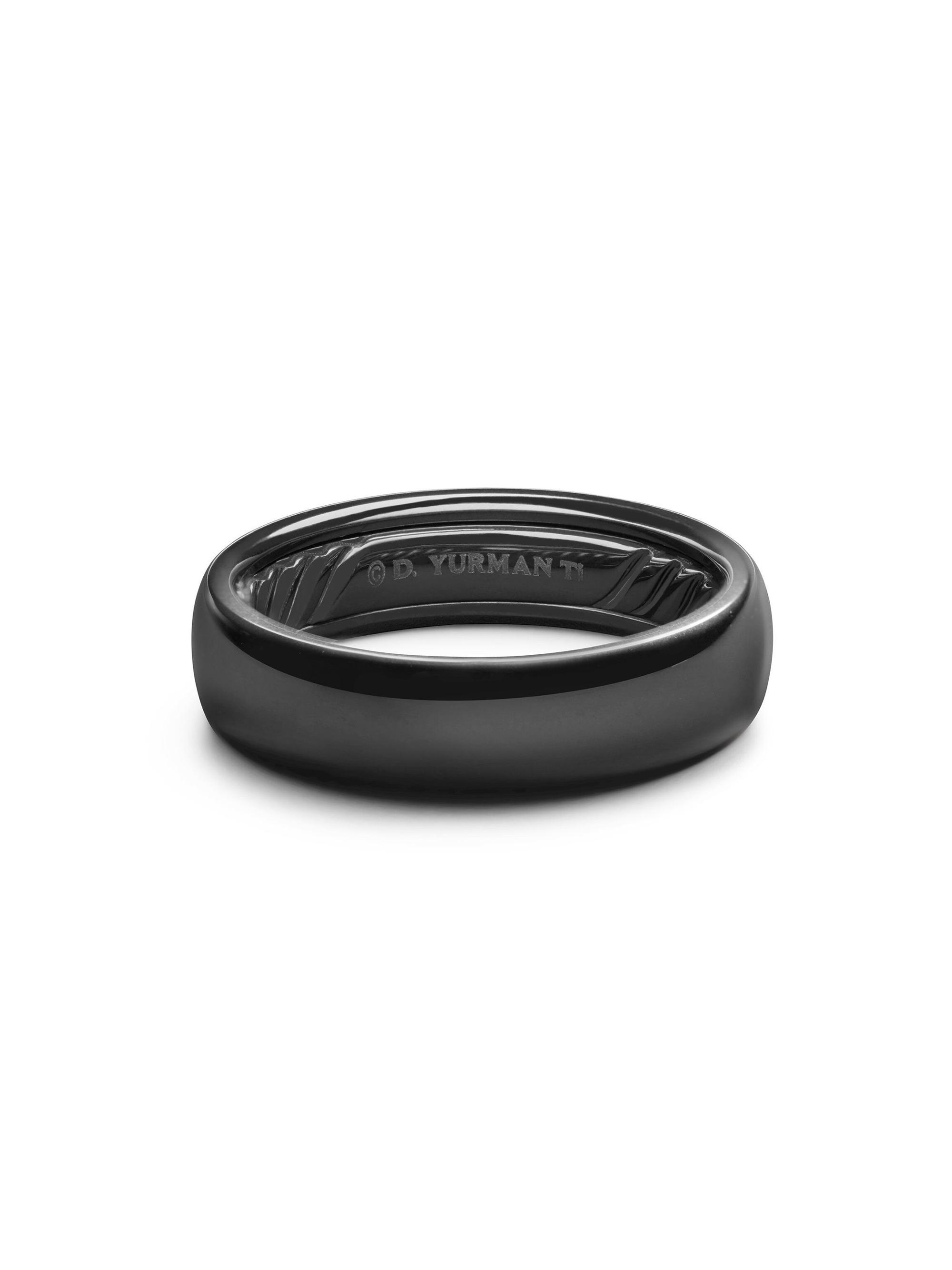 David Yurman Men's DY Classic Band Ring in Black Titanium - Black