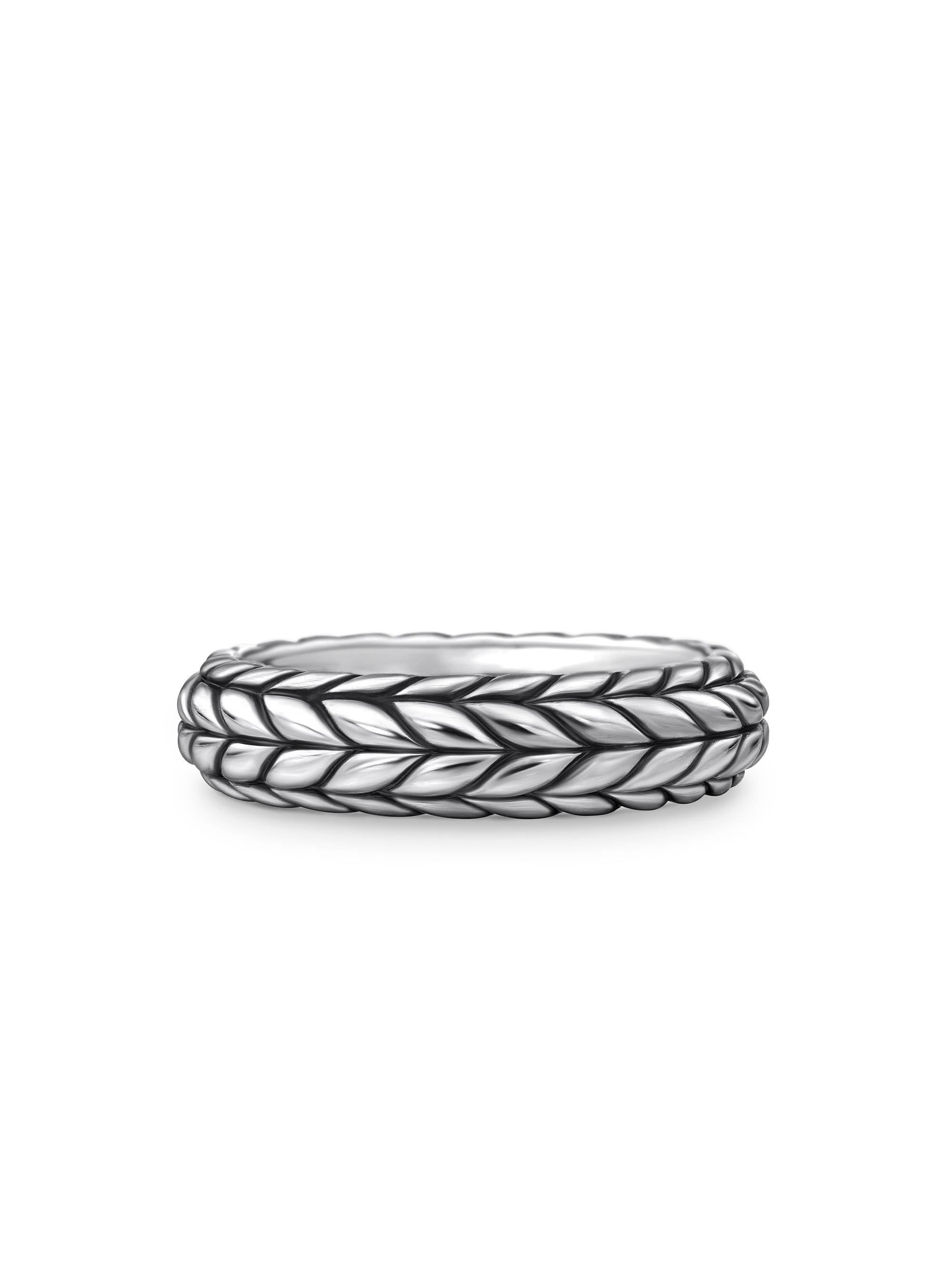 David Yurman Men's Chevron Beveled Band Ring - Sterling Silver