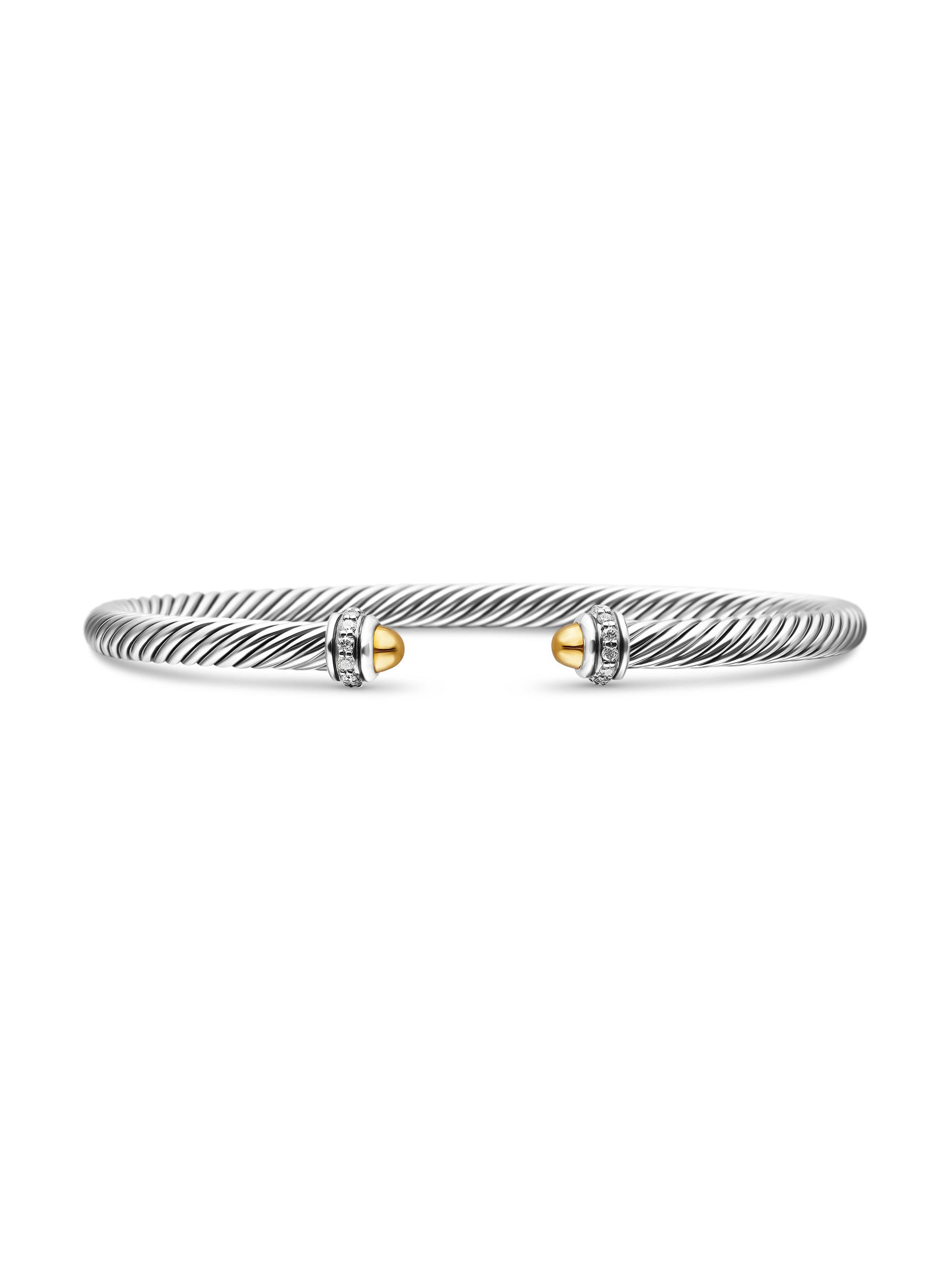 David Yurman Women's Cable Classics Color Bracelet with 18K Yellow Gold Domes and Pavé Diamonds - Gold Dome