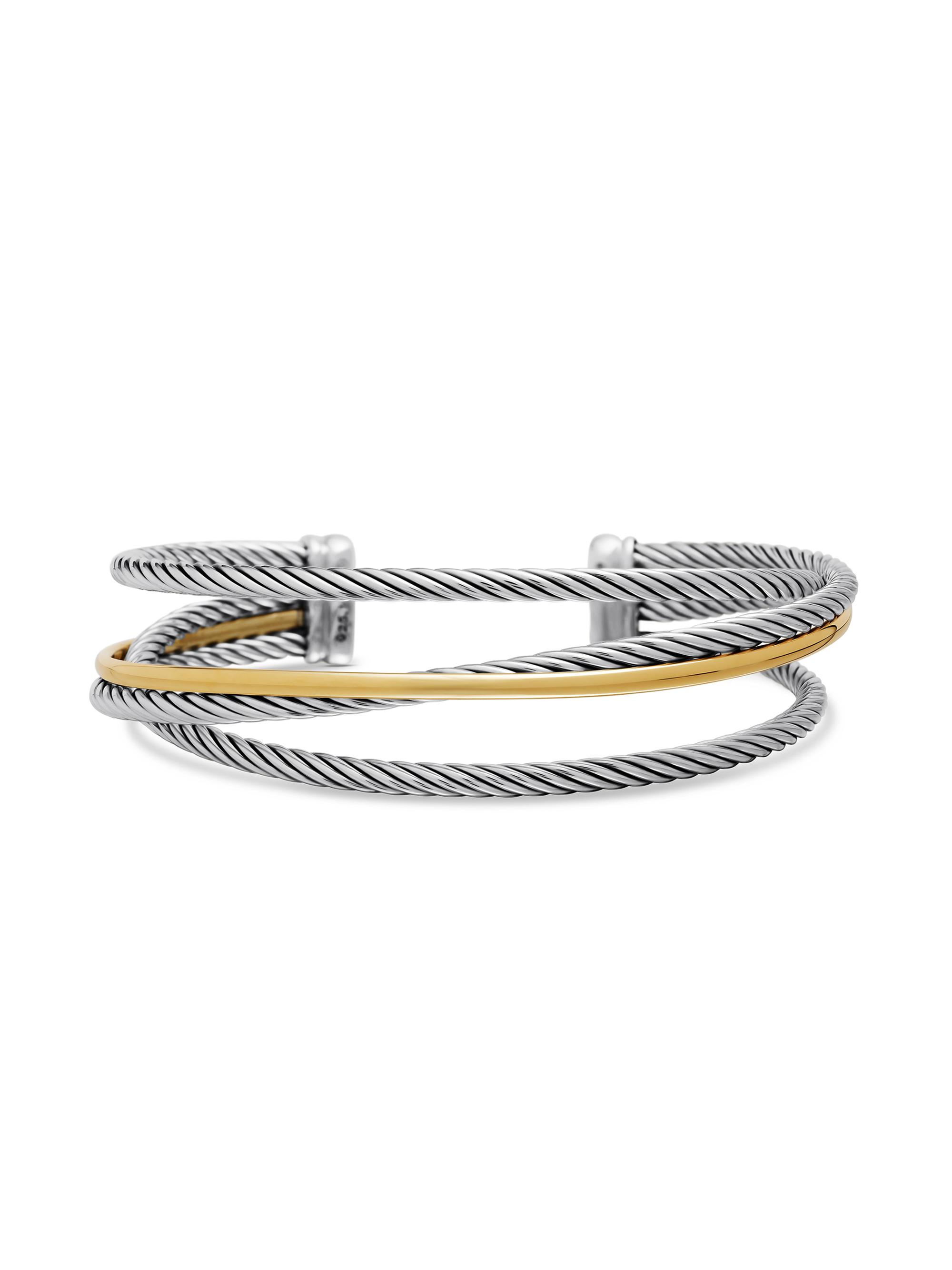 David Yurman Women's Crossover Three Row Cuff Bracelet in Sterling Silver - Silver