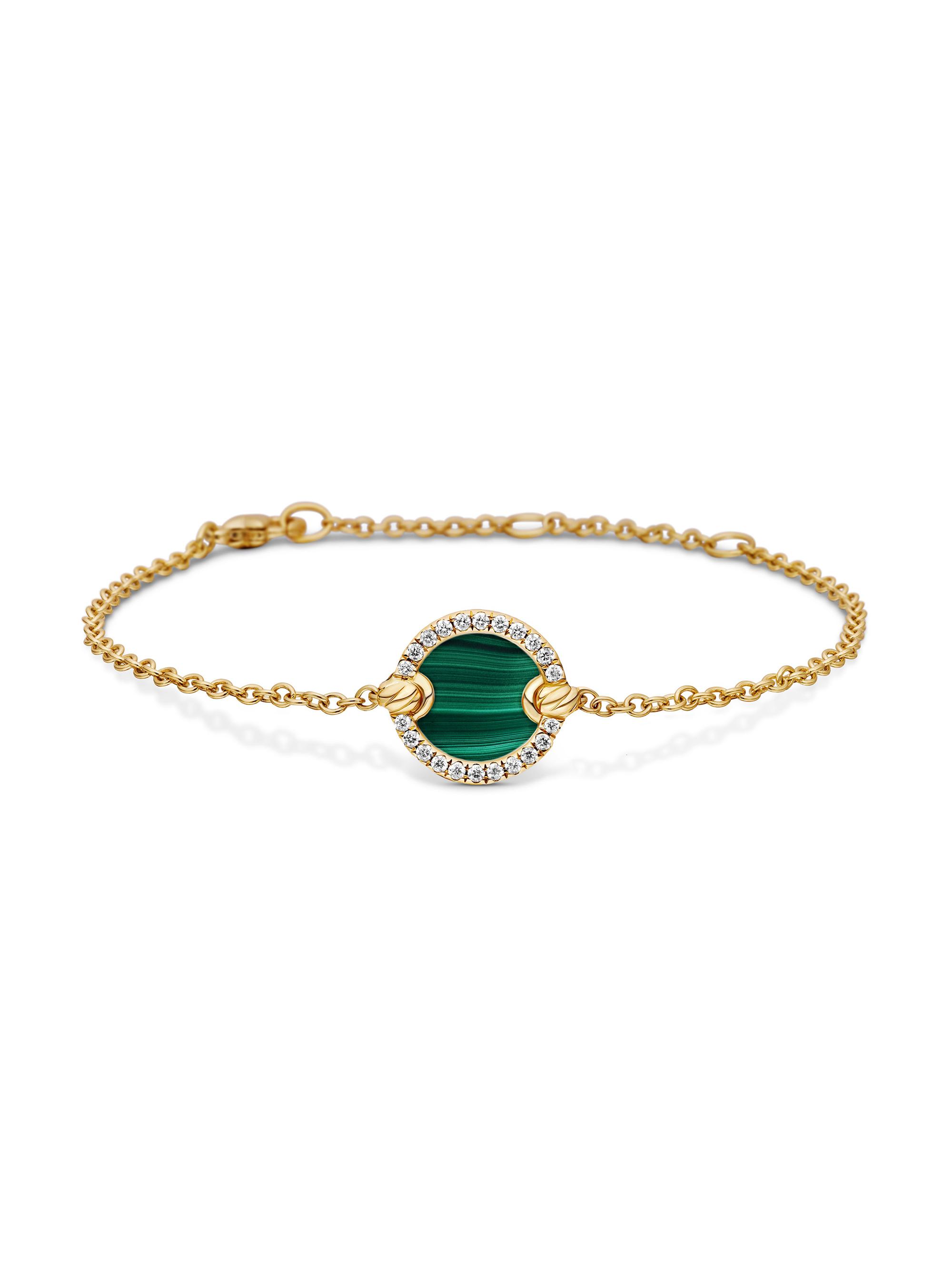 David Yurman Women's Petite DY Elements Center Station Chain Bracelet in 18K Yellow Gold - Turquoise