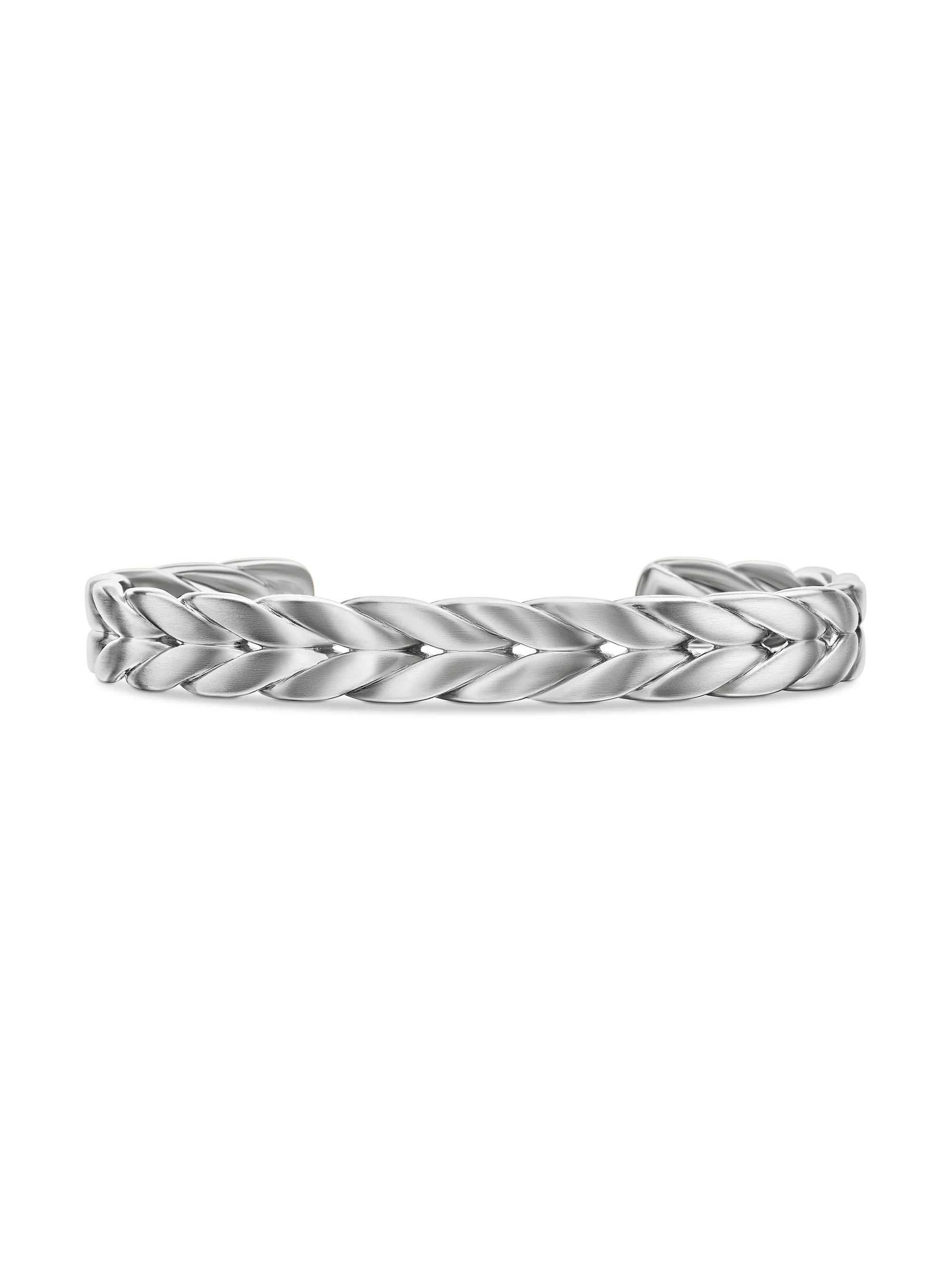 David Yurman Men's Chevron Cuff Bracelet in Sterling Silver, 9mm - Sterling Silver