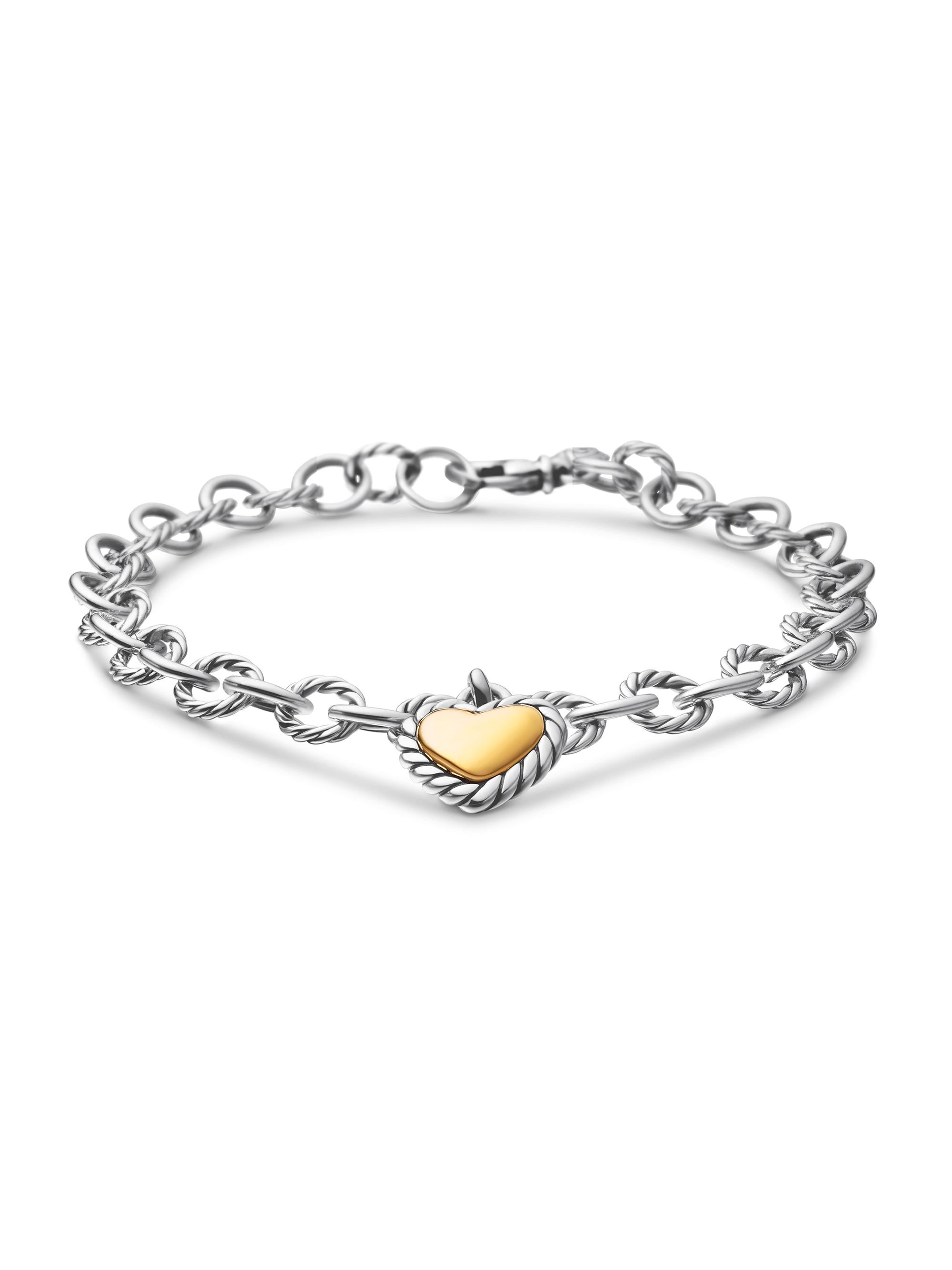 David Yurman Women's Cable Collectibles Cookie Classic Heart Bracelet in Sterling Silver - Silver