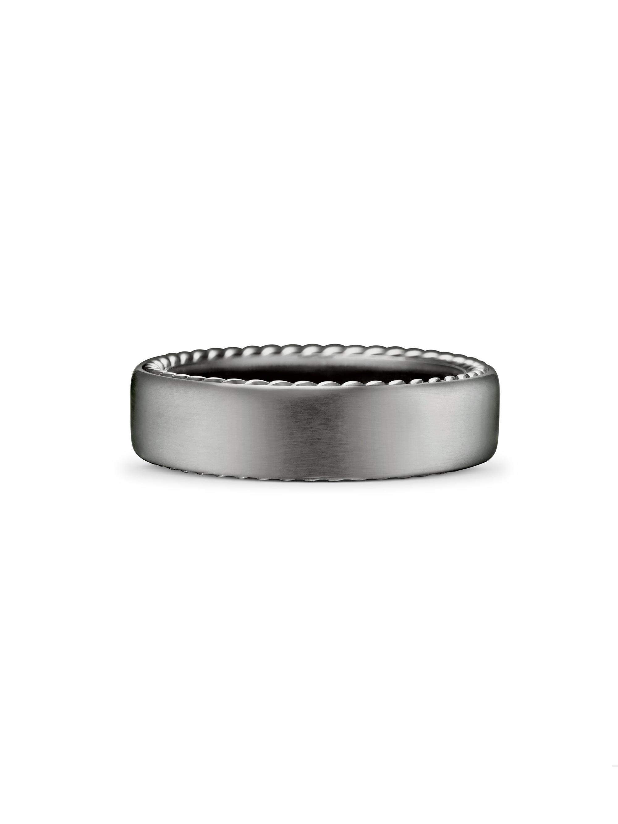 David Yurman Men's Streamline Band Ring with Grey Titanium - Grey