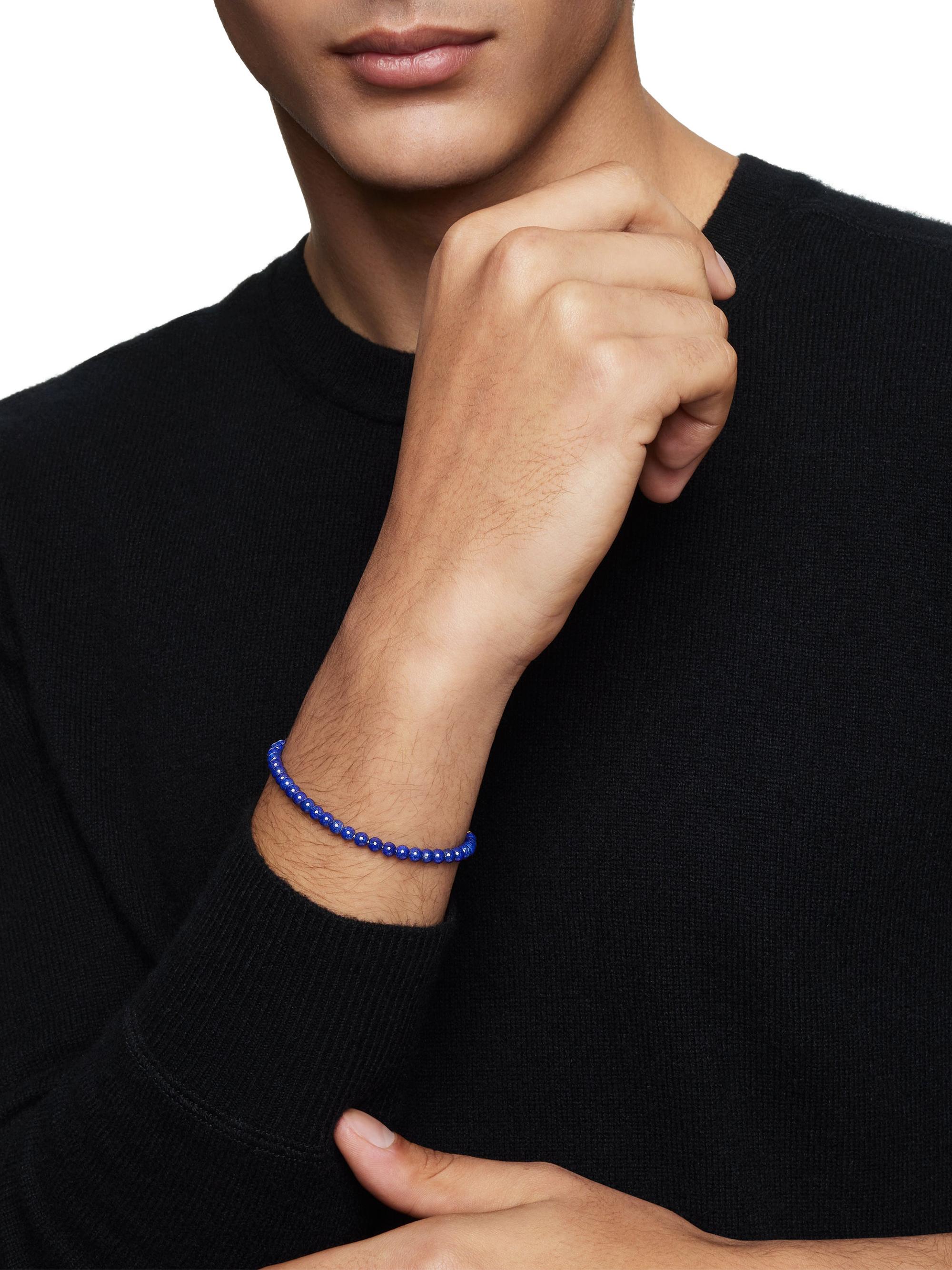 David Yurman Men's Spiritual Beads Bracelet - Lapis