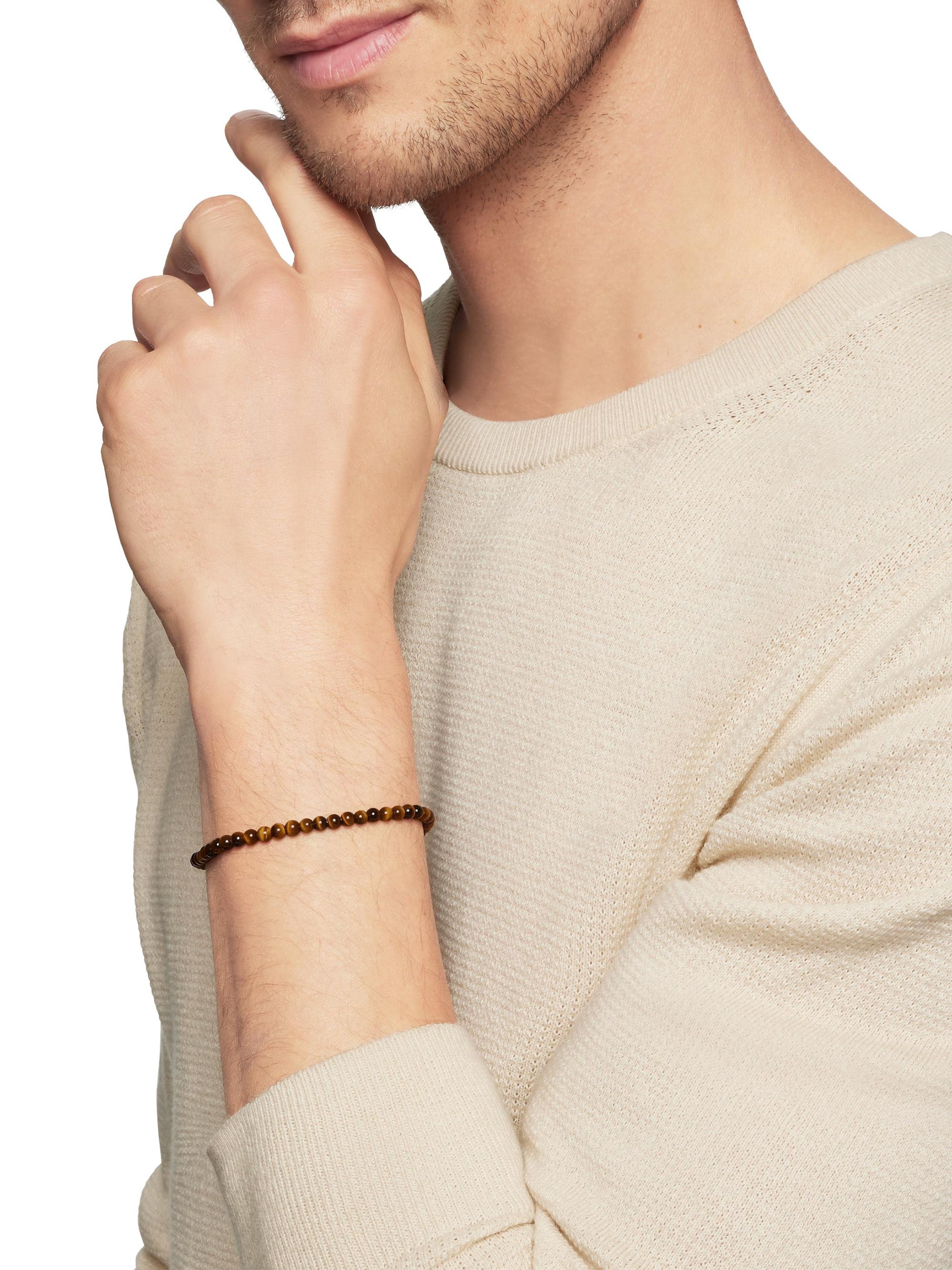 David Yurman Men's Spiritual Beads Bracelet - Tigers Eye