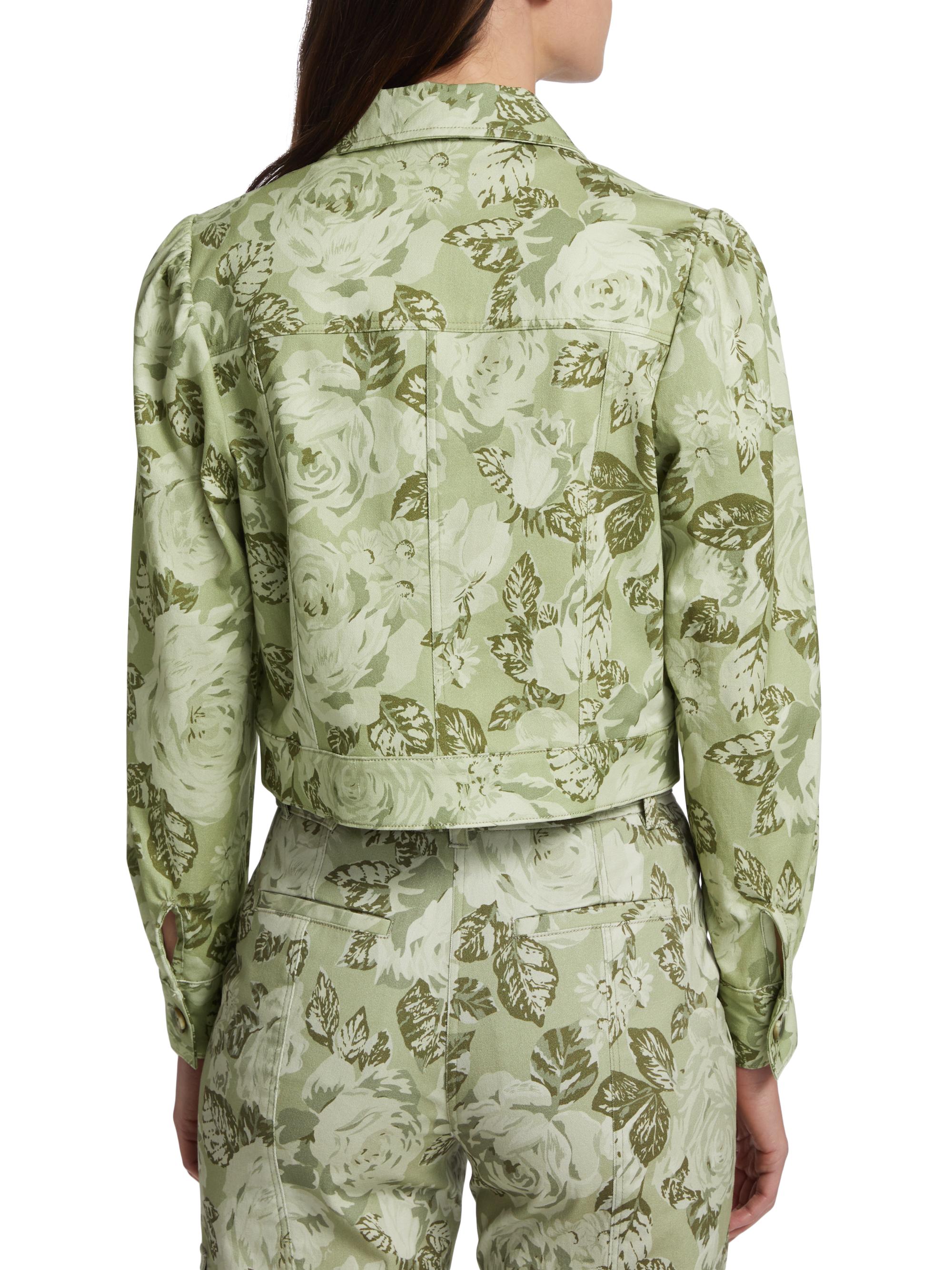 Derek Lam 10 Crosby Women's Chloe Floral Puff-Sleeve Cargo Jacket - Ivy Multi | Thumbnail 5