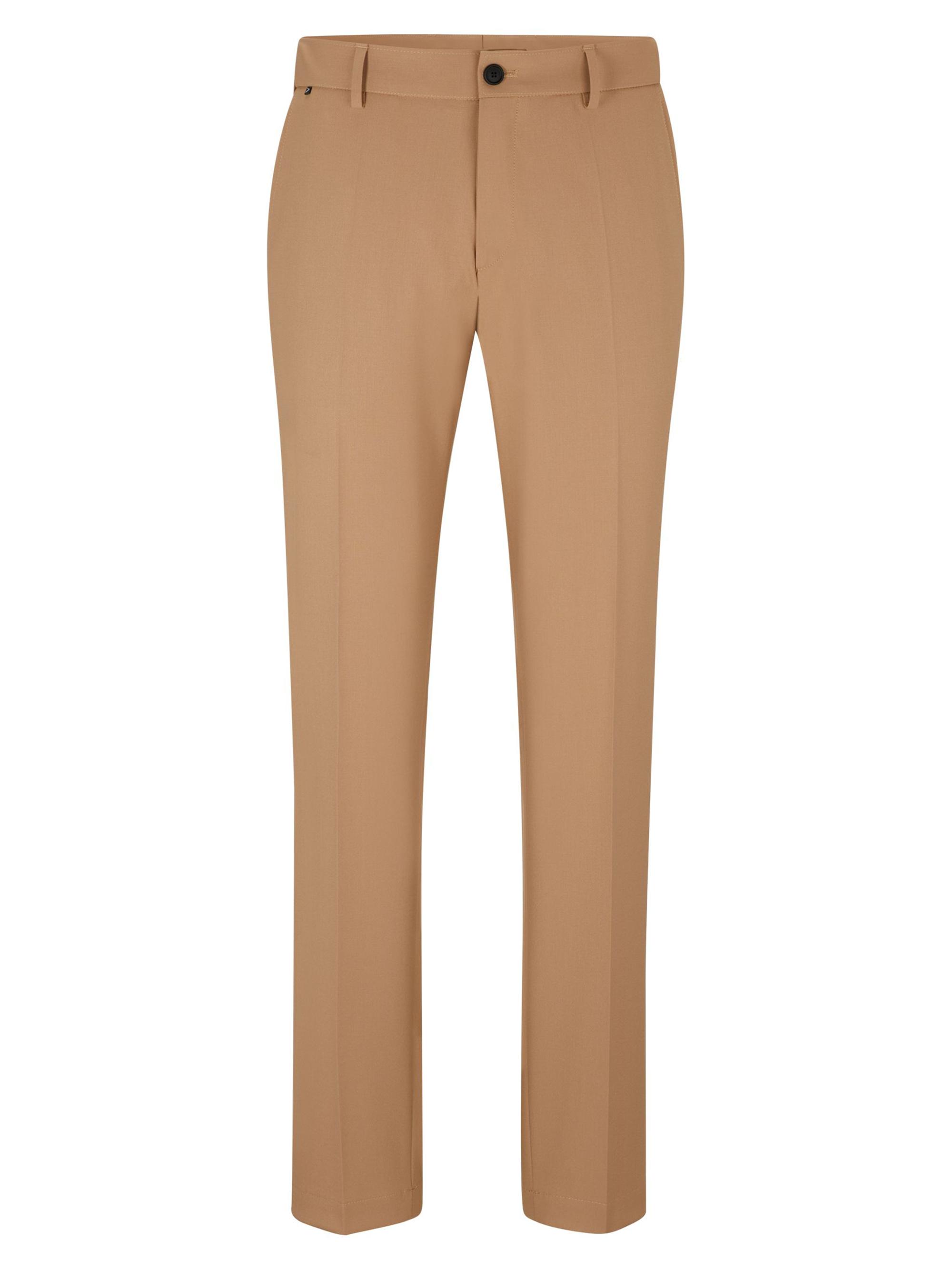 BOSS Men's Slim-Fit Trousers In Micro-Patterned Performance-Stretch Cloth - Beige