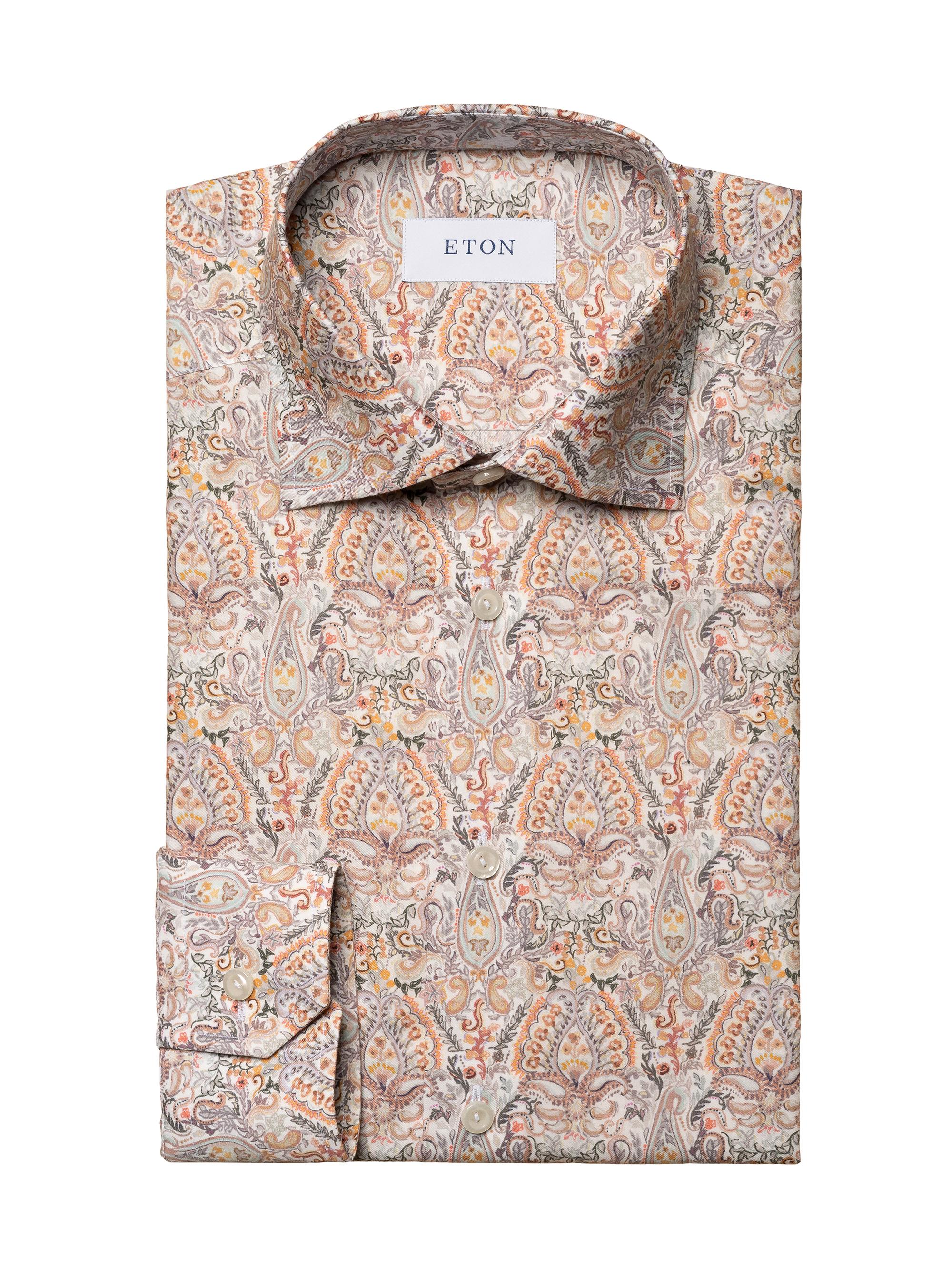 Eton Men's Contemporary-Fit Paisley Dress Shirt - Red