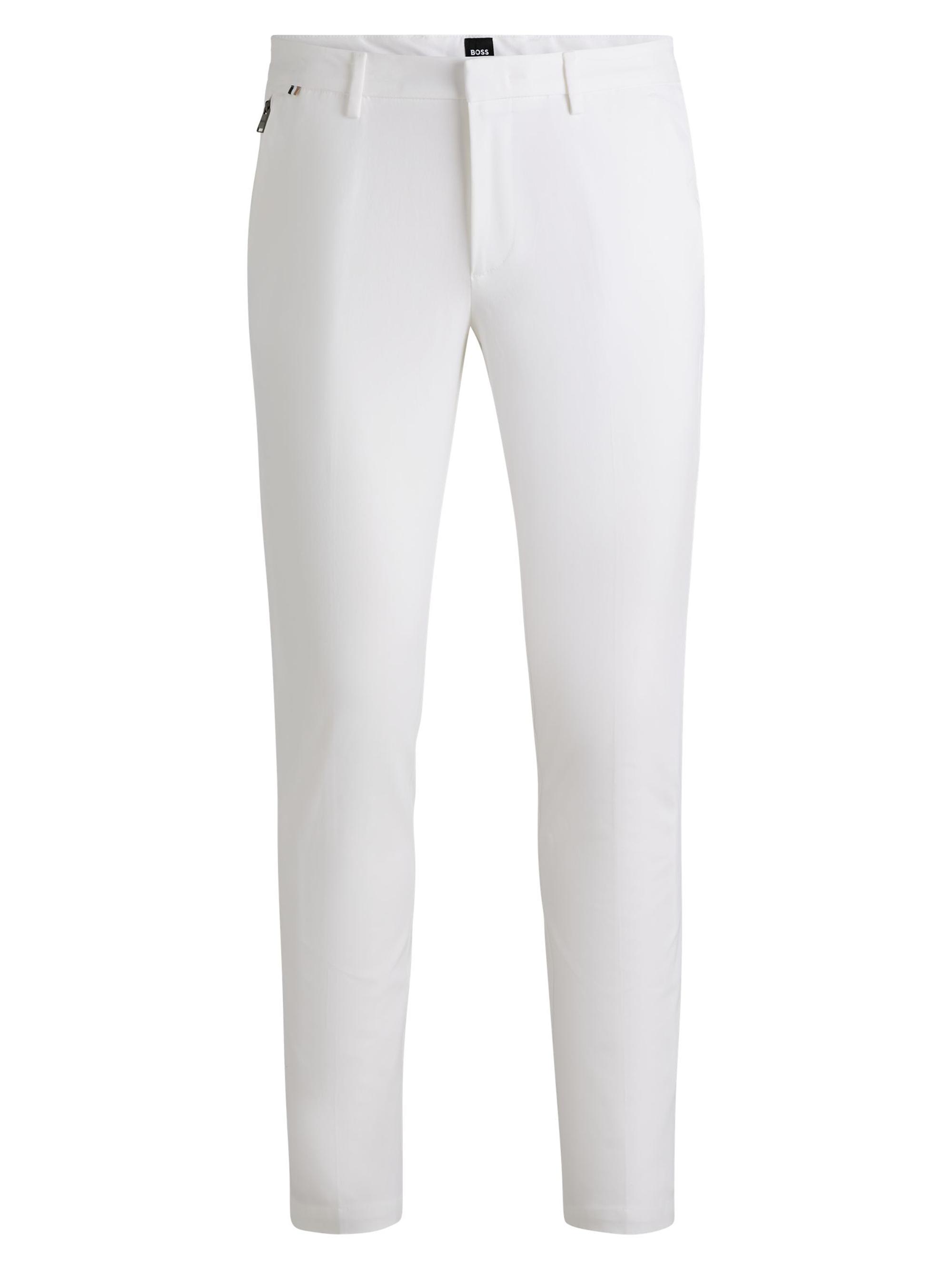 BOSS Men's Slim-Fit Trousers in Stretch Cotton - Dark Blue